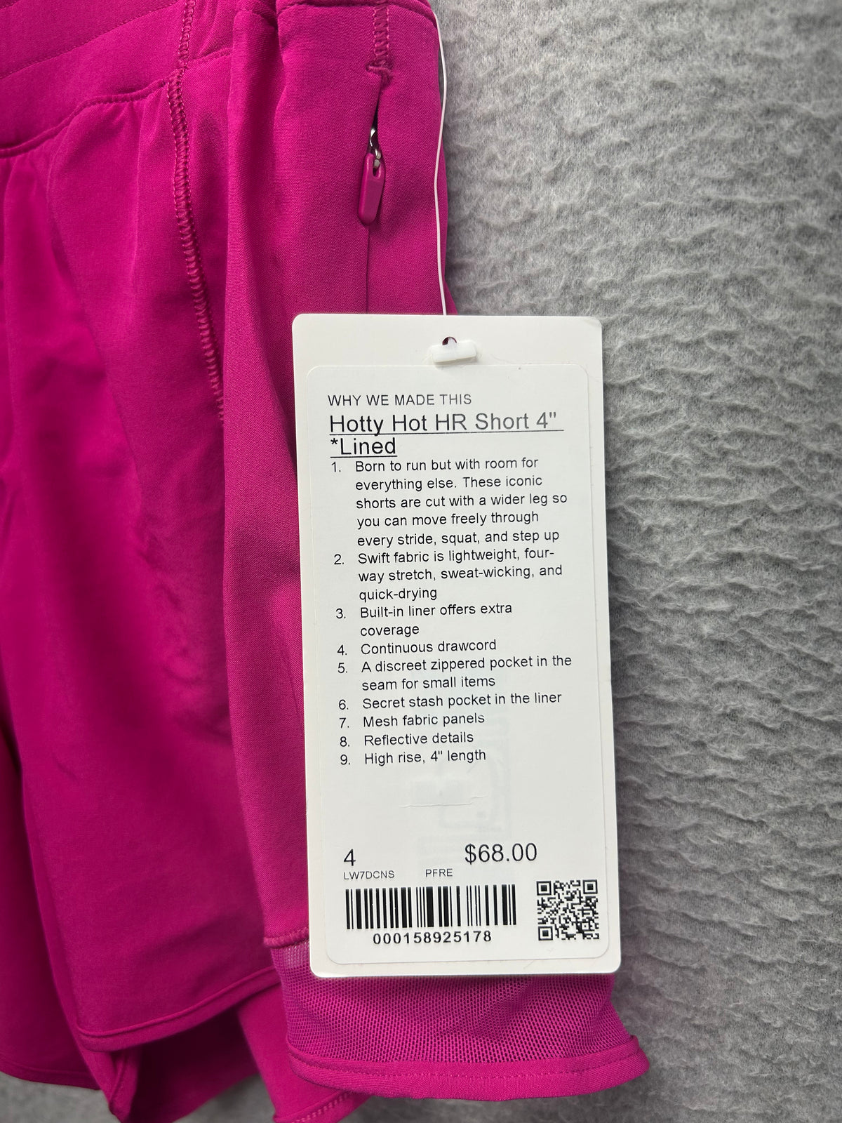 Lululemon Hotty Hot High-Rise Lined Short 4" Pink Flare