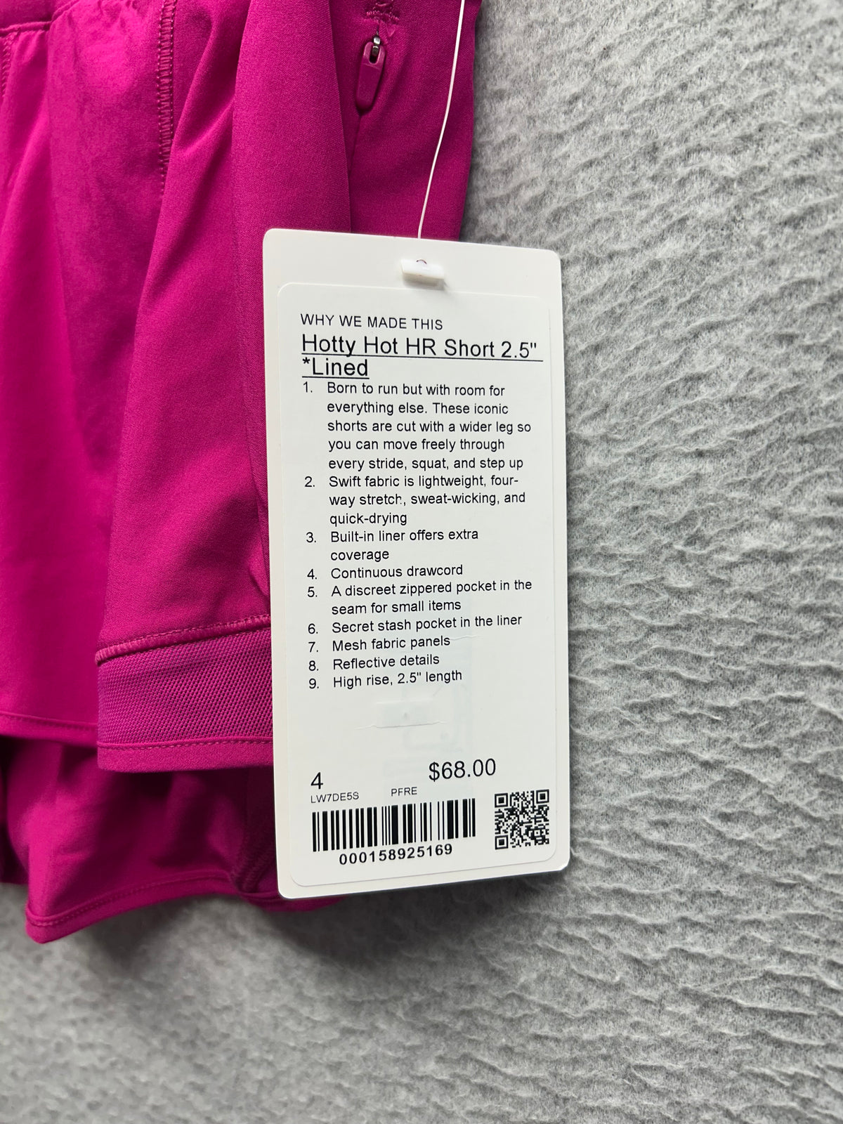 Lululemon Hotty Hot High-Rise Lined Short 2.5" Pink Flare