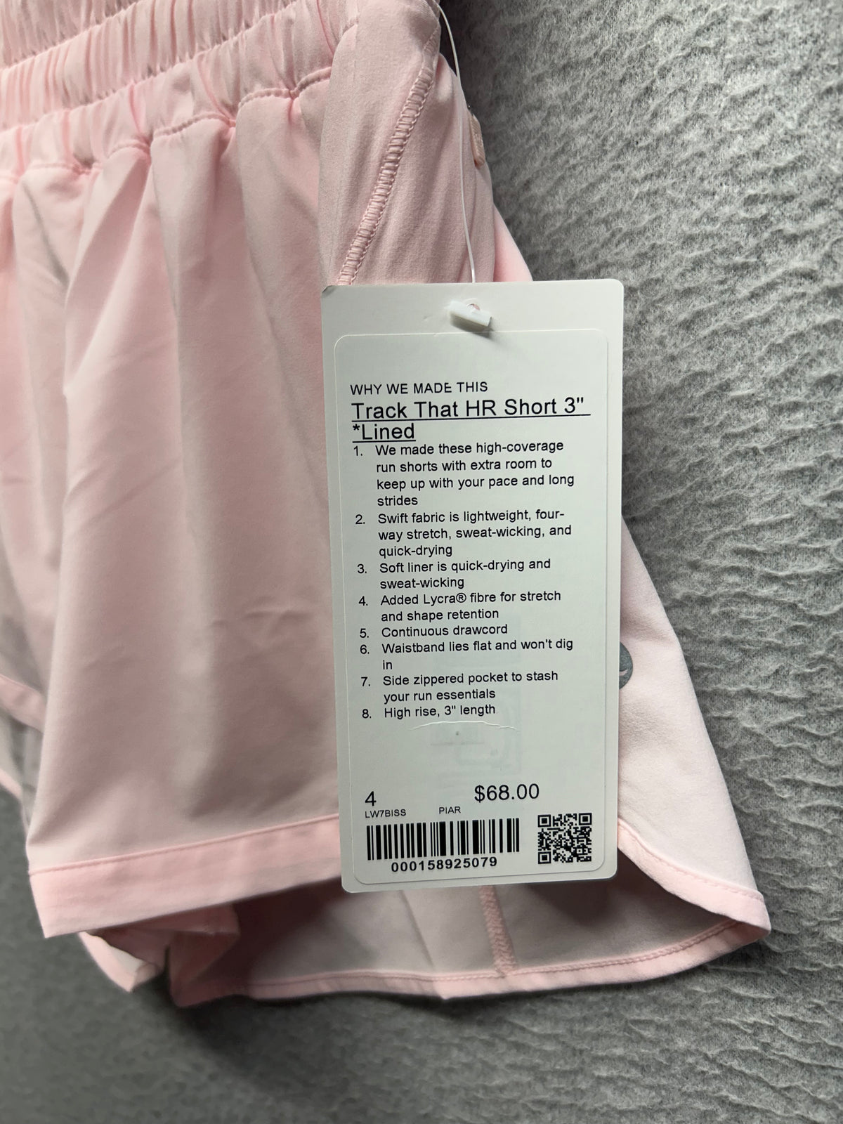 Lululemon Track That High-Rise Lined Short 3" Pink Pearl
