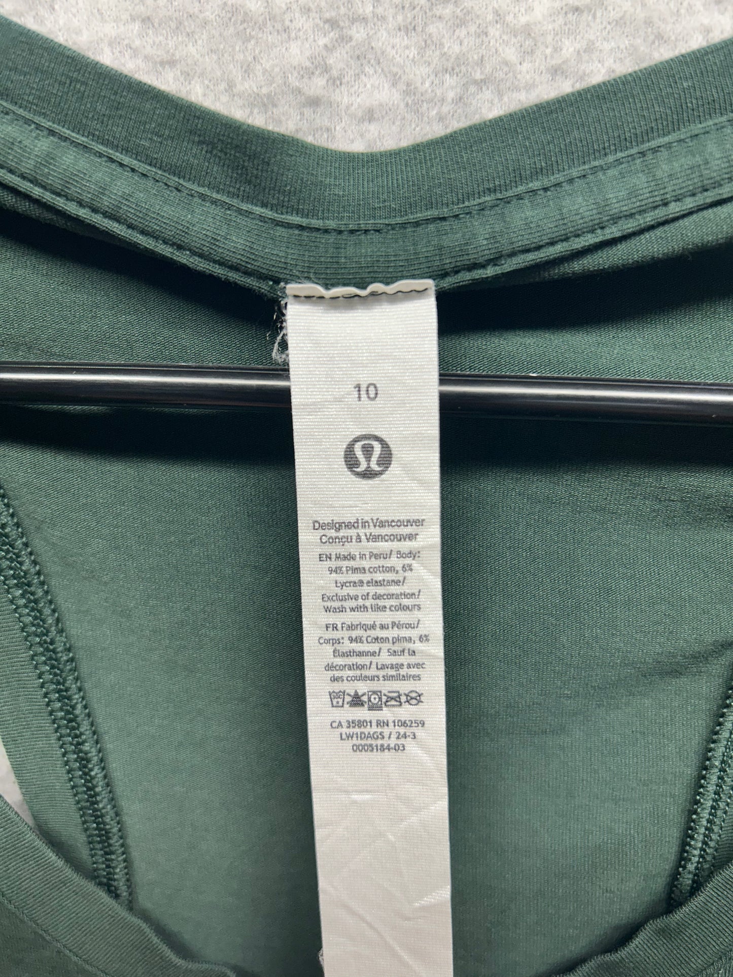 Lululemon Love Tank Top Size 10 Smoked Spruce