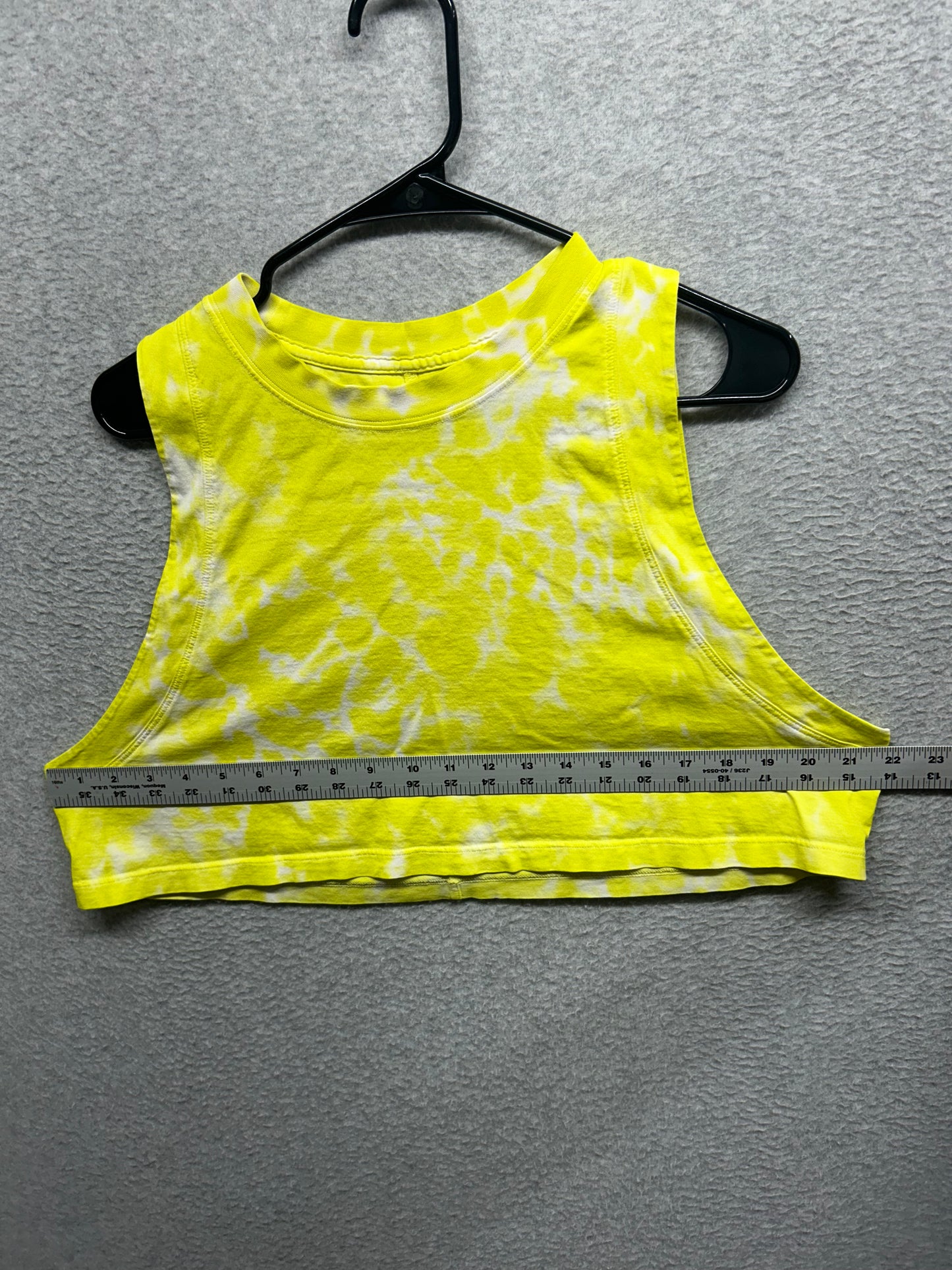 Lululemon All Yours Cropped Cotton Tank Top Size 12 Marmoleado Tie Dye Highlight Yellow
