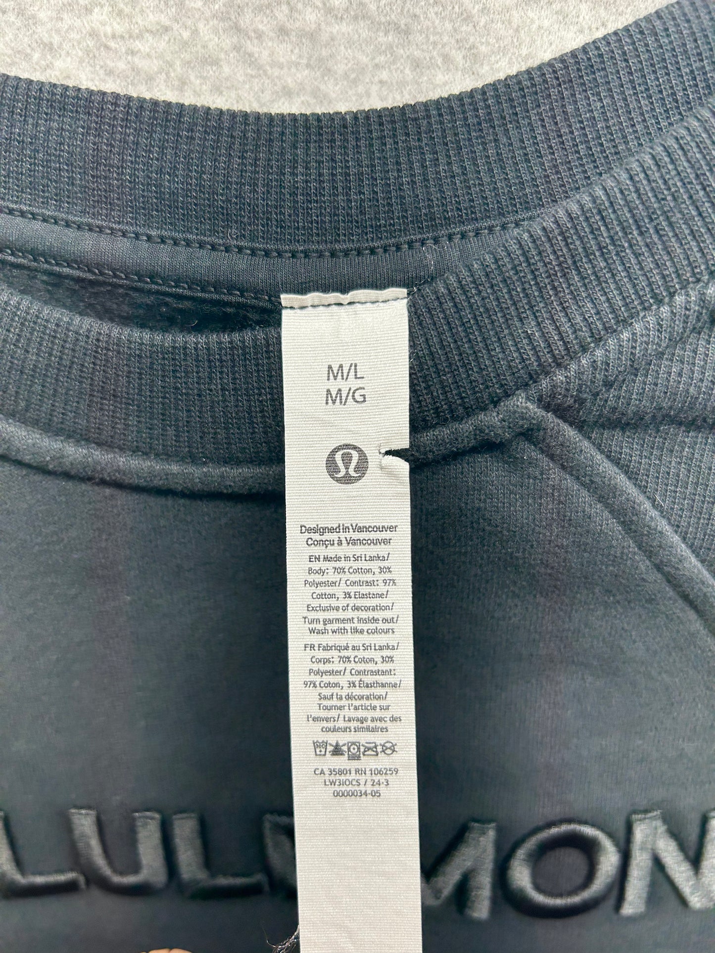 Lululemon Scuba Oversized Pullover Wordmark Size M/L Black