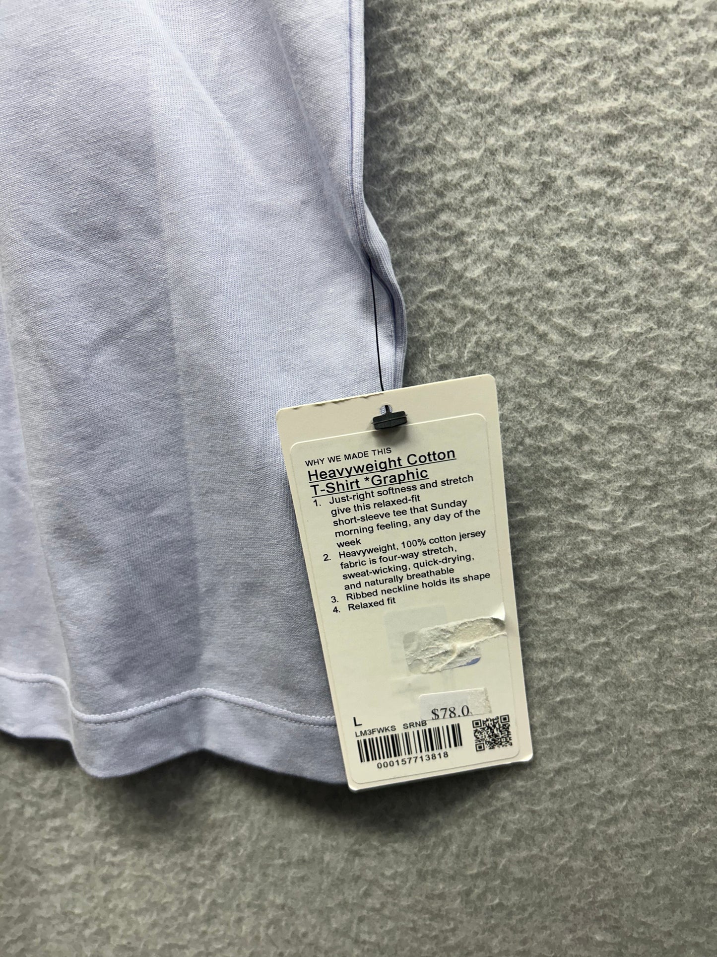 Lululemon Heavyweight Cotton T-Shirt Meet Your Courtside Size Large Serene Blue
