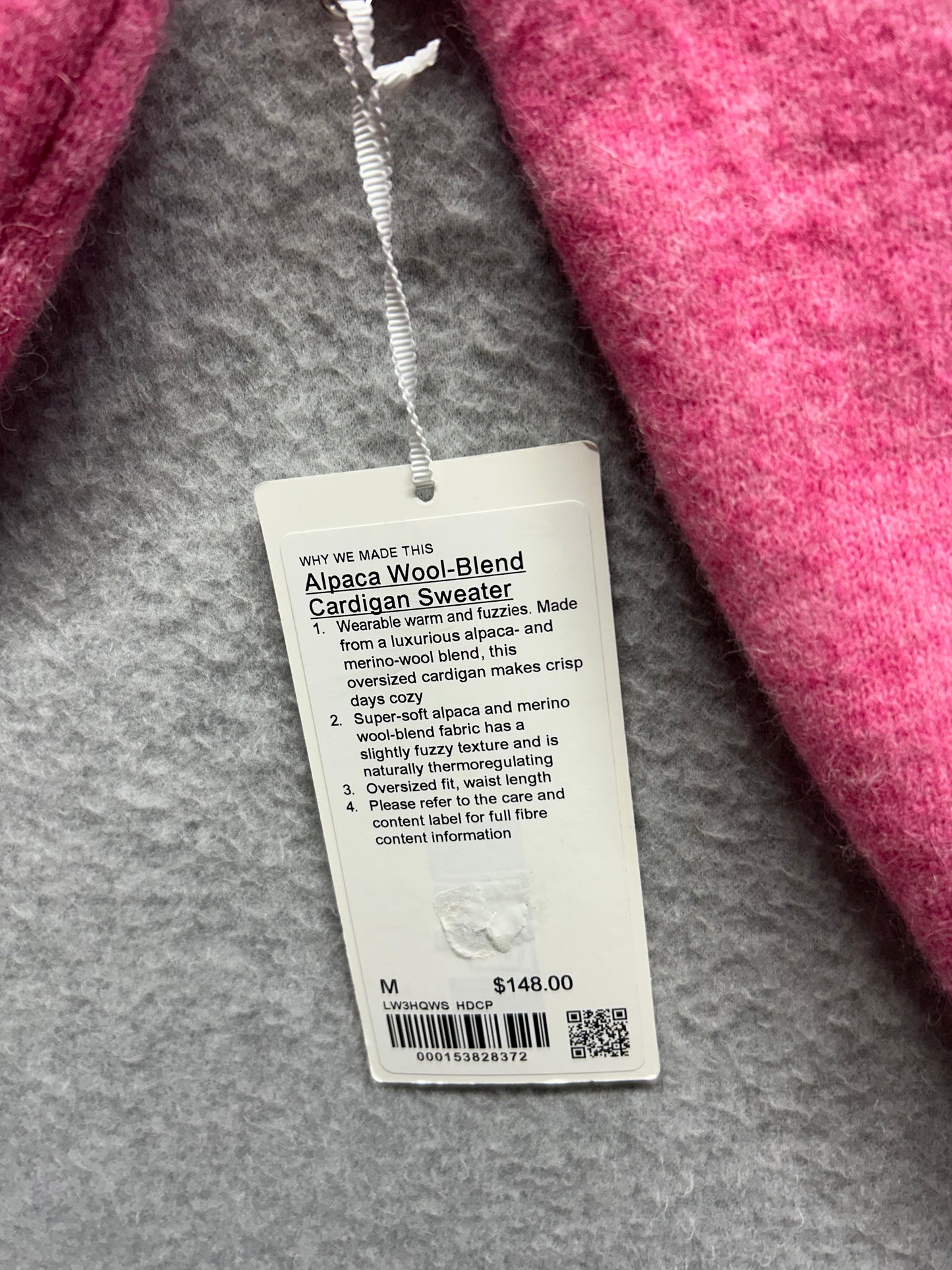 Lululemon Womens Alpaca Wool-Blend Cardigan Sweater Size Medium Pink