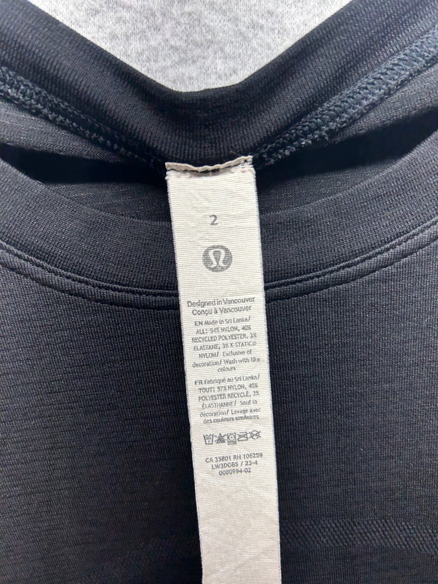 Lululemon Swiftly Tech Long Sleeve Shirt 2.0 Size 2 Black