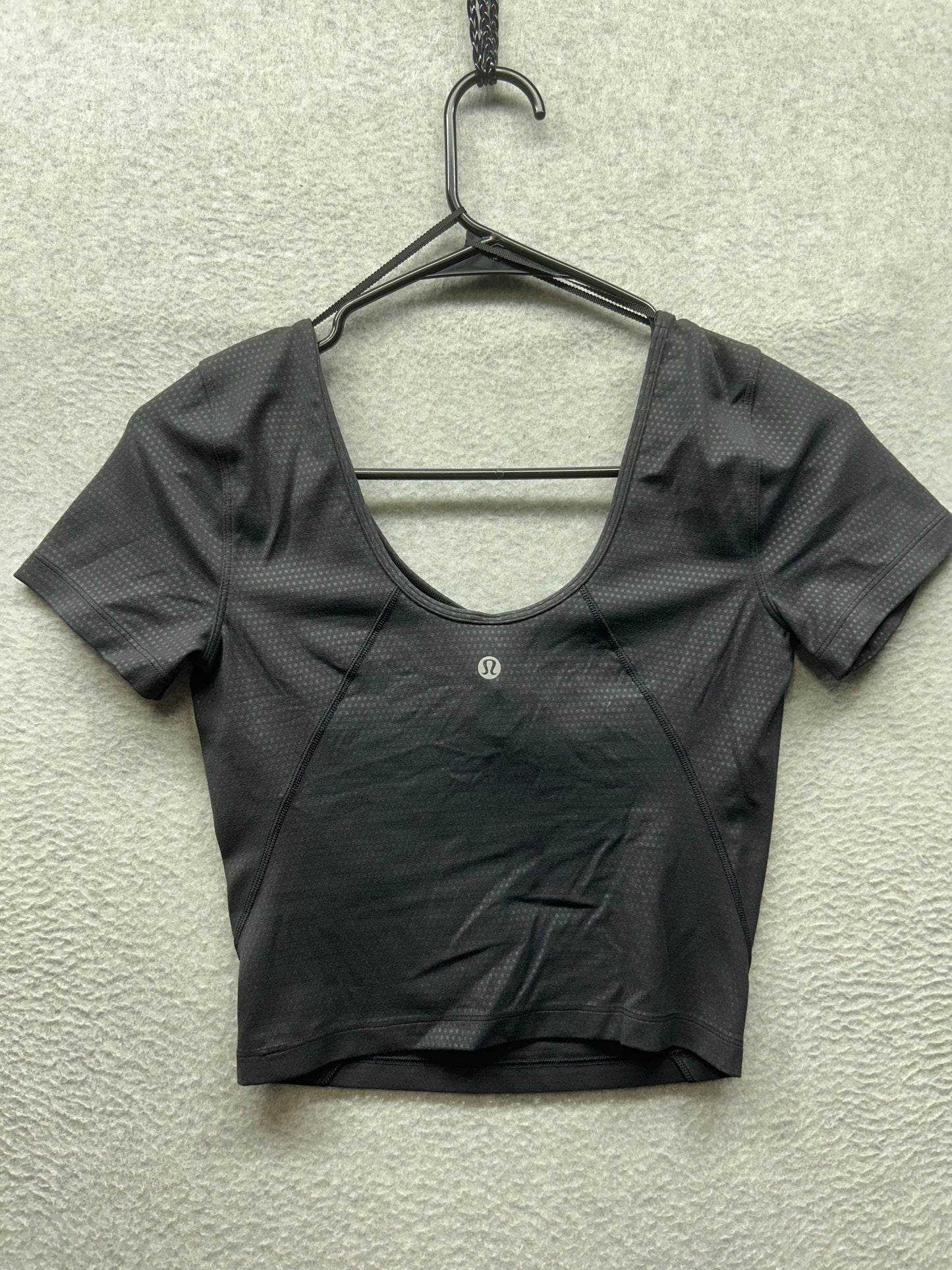 Lululemon Align T-Shirt Size 4 Polka Squat Emboss Black