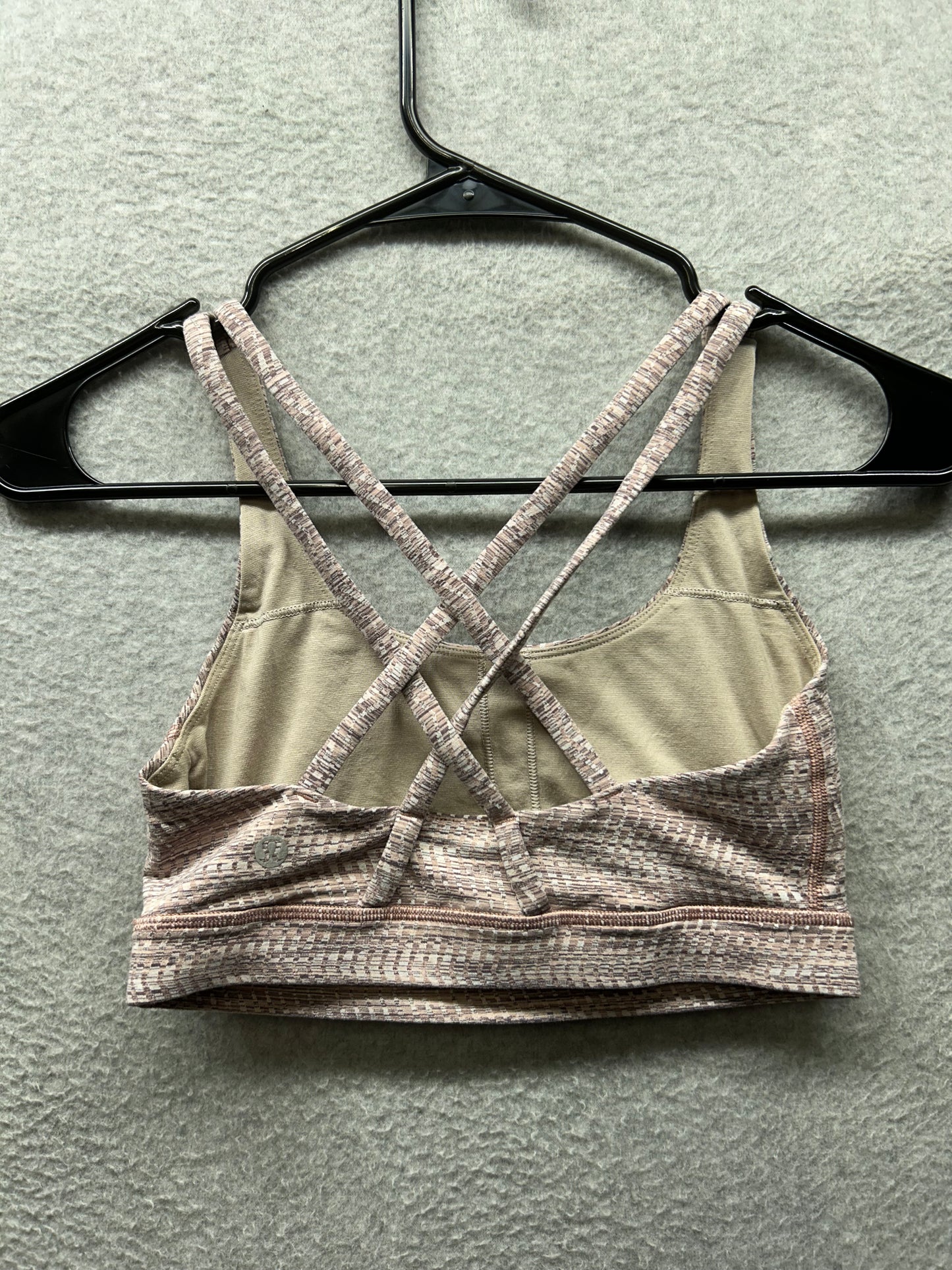 Lululemon Energy Bra Size 4 Arrow Jacquard Antique Bark Copper Coil