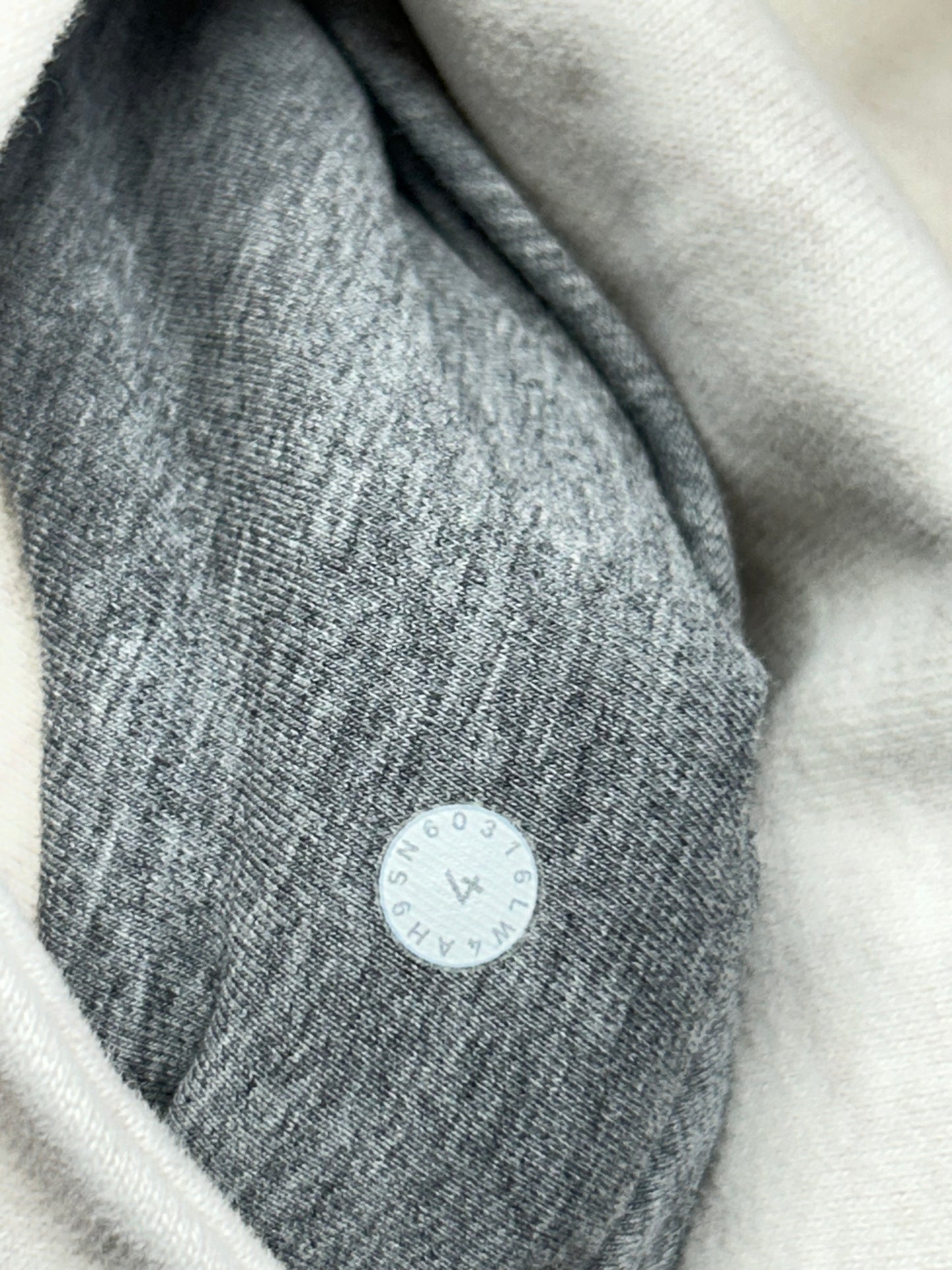 Lululemon Scuba Hoodie Classic Cotton Fleece Size 4 Heathered Angel White