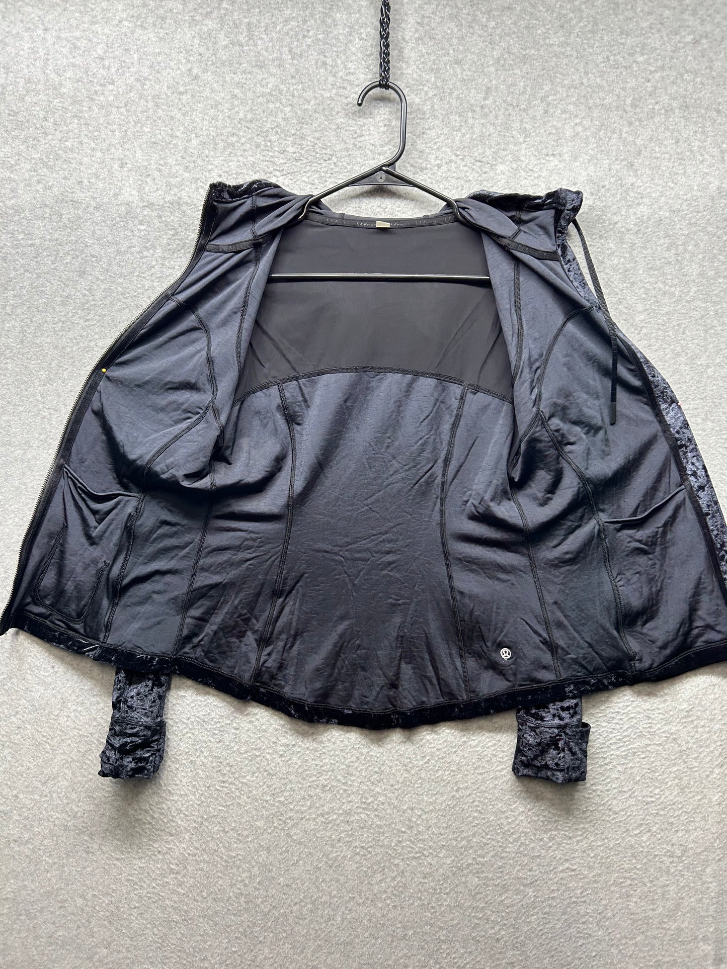 Lululemon Hooded Define Jacket Size 12 Crushed Velvet Black