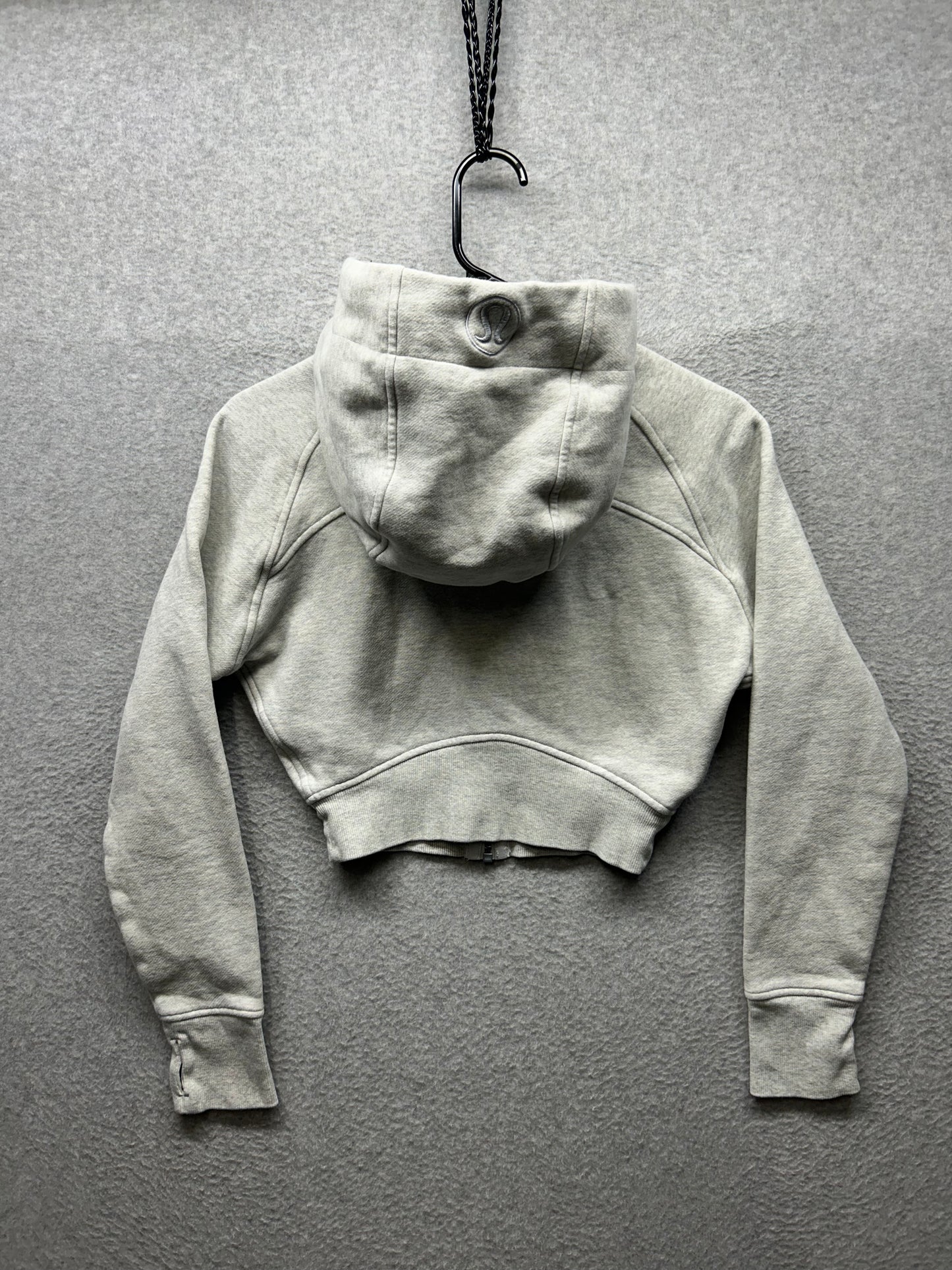Lululemon Scuba Full-Zip Cropped Hoodie Size 0 Heathered Core Ultra Light Grey