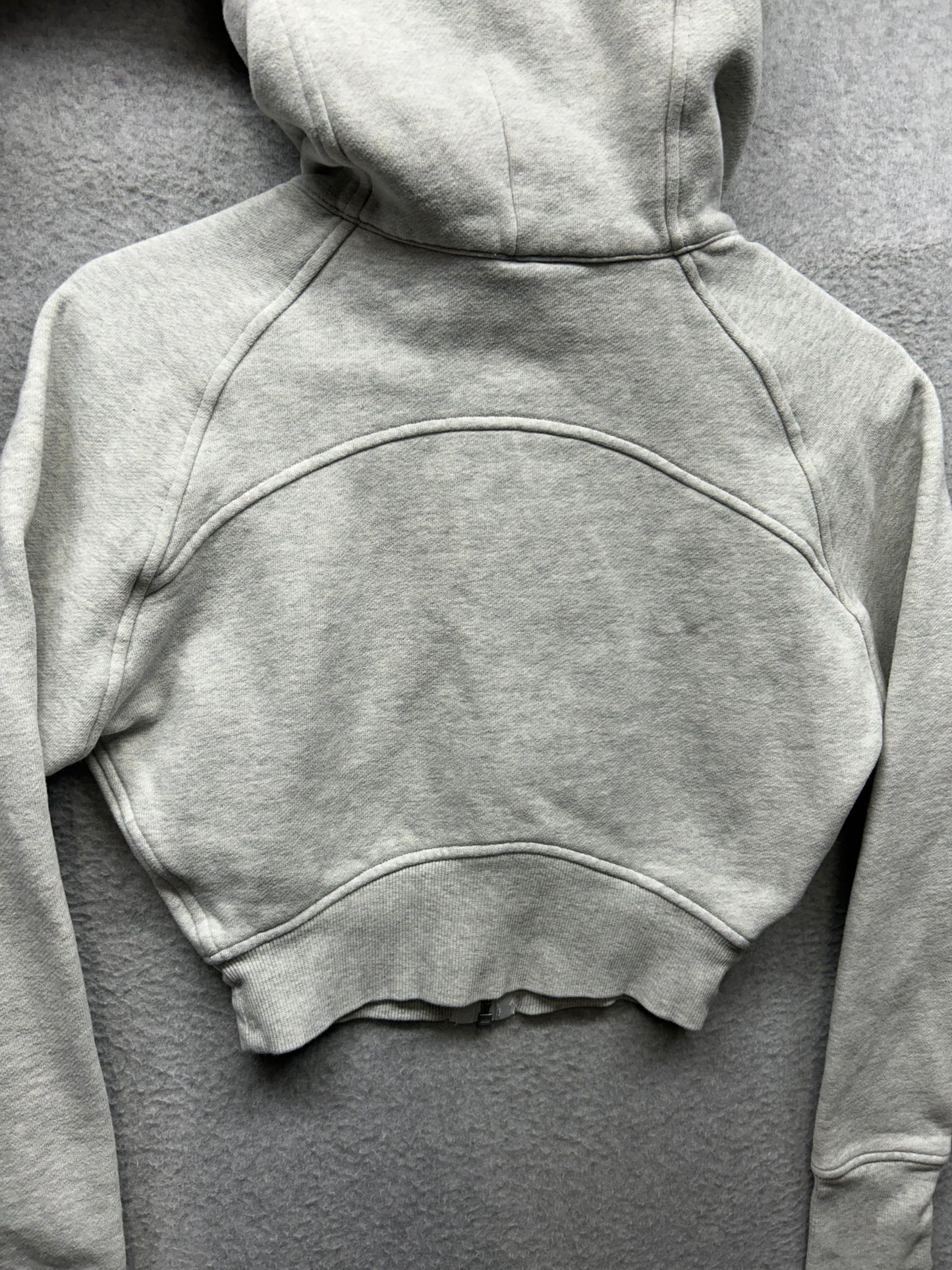 Lululemon Scuba Full-Zip Cropped Hoodie Size 0 Heathered Core Ultra Light Grey