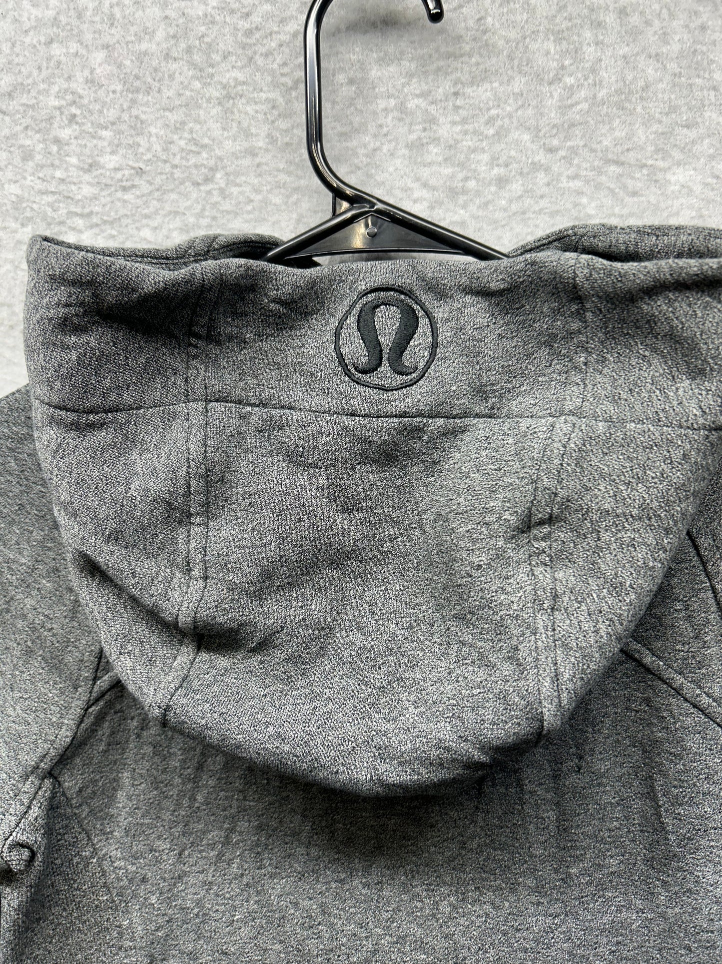 Lululemon Scuba Hoodie Light Cotton Fleece Full Zip Size 4 Heathered Speckled Black