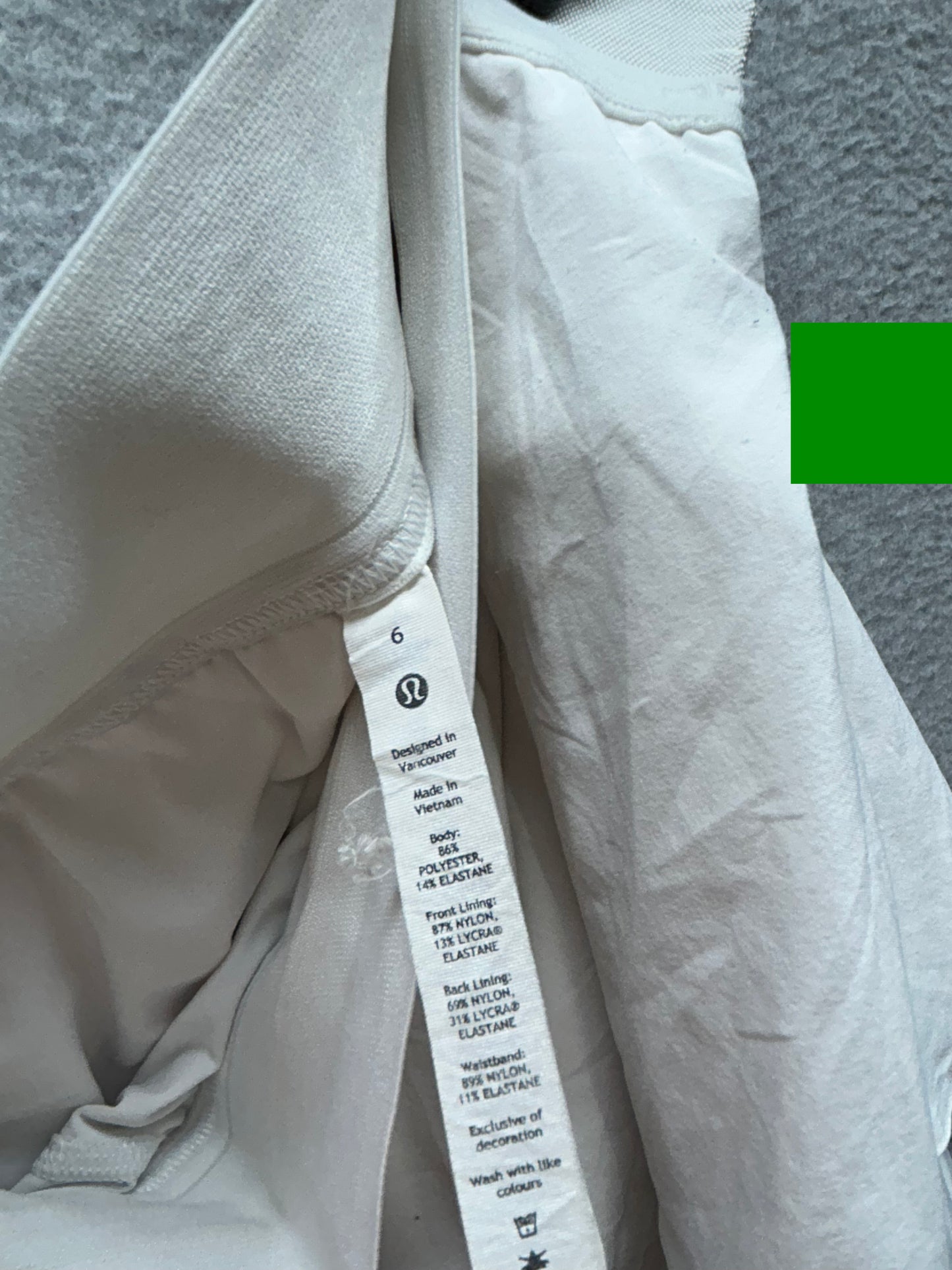 Lululemon Court Rival High Rise Skirt Size 6 White