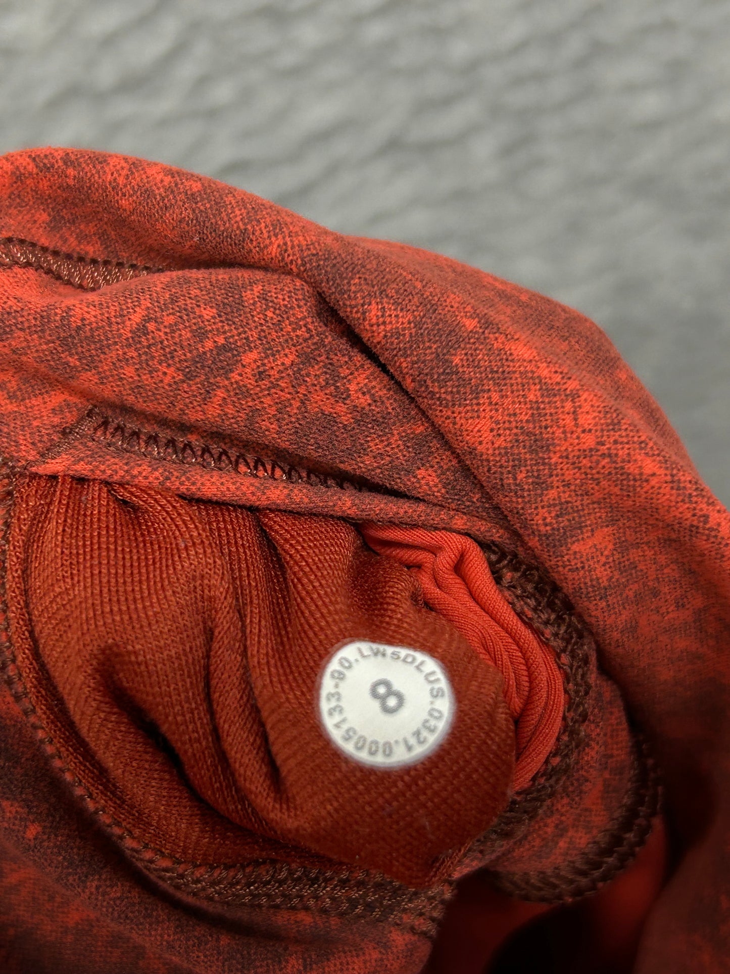 Lululemon Wunder Train High-Rise Tight 28" Size 8 Denim Wash Print Autumn Red Black