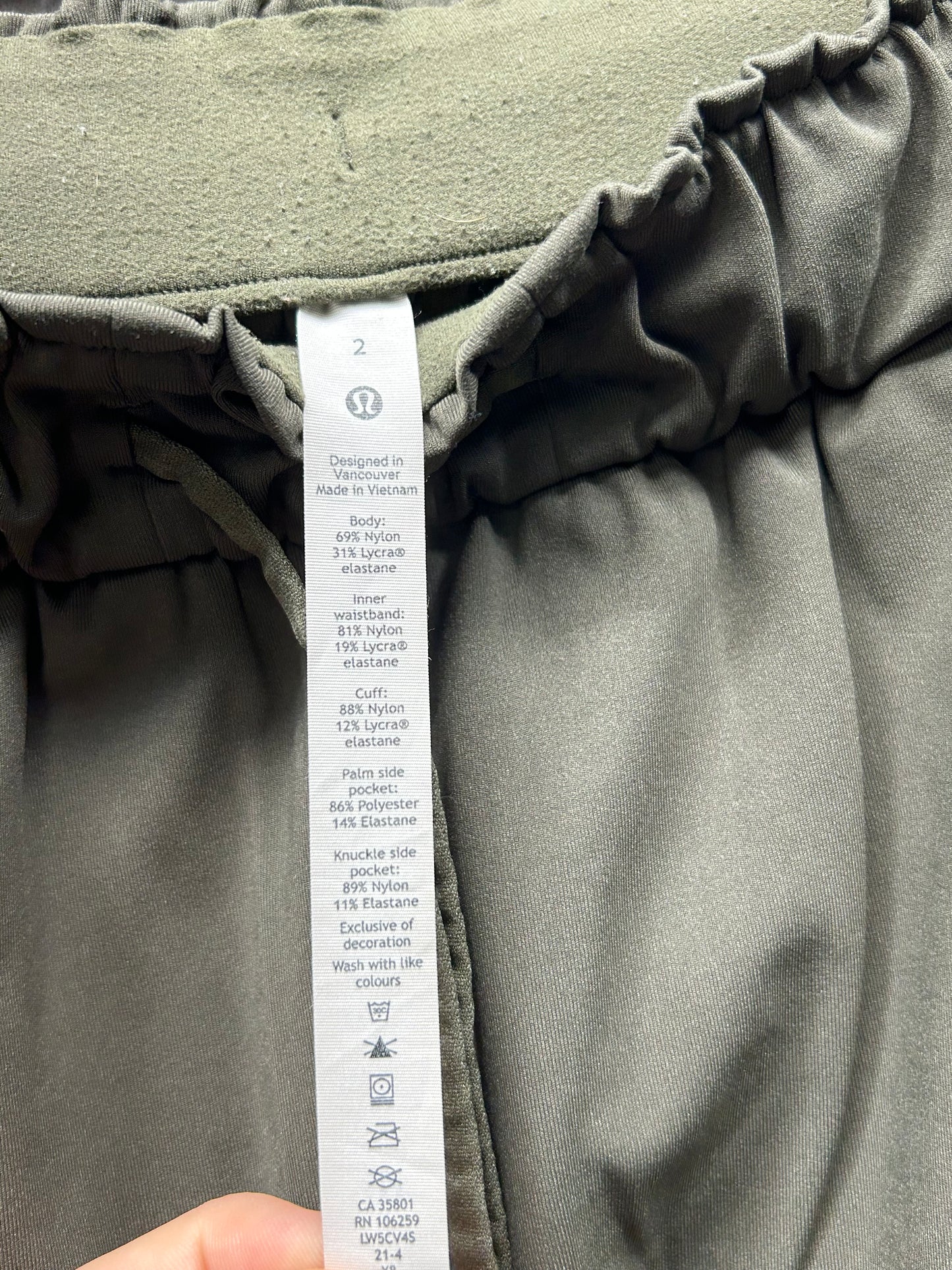 Lululemon Stretch High-Rise Jogger Full Length Size 2 Dark Olive