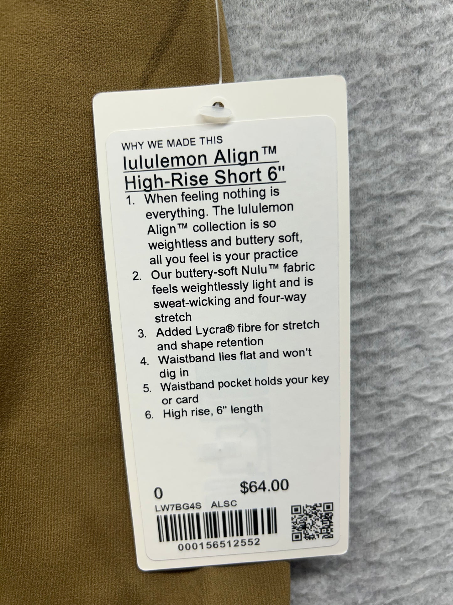 Lululemon Align High-Rise Short 6" Size 0 Allspice