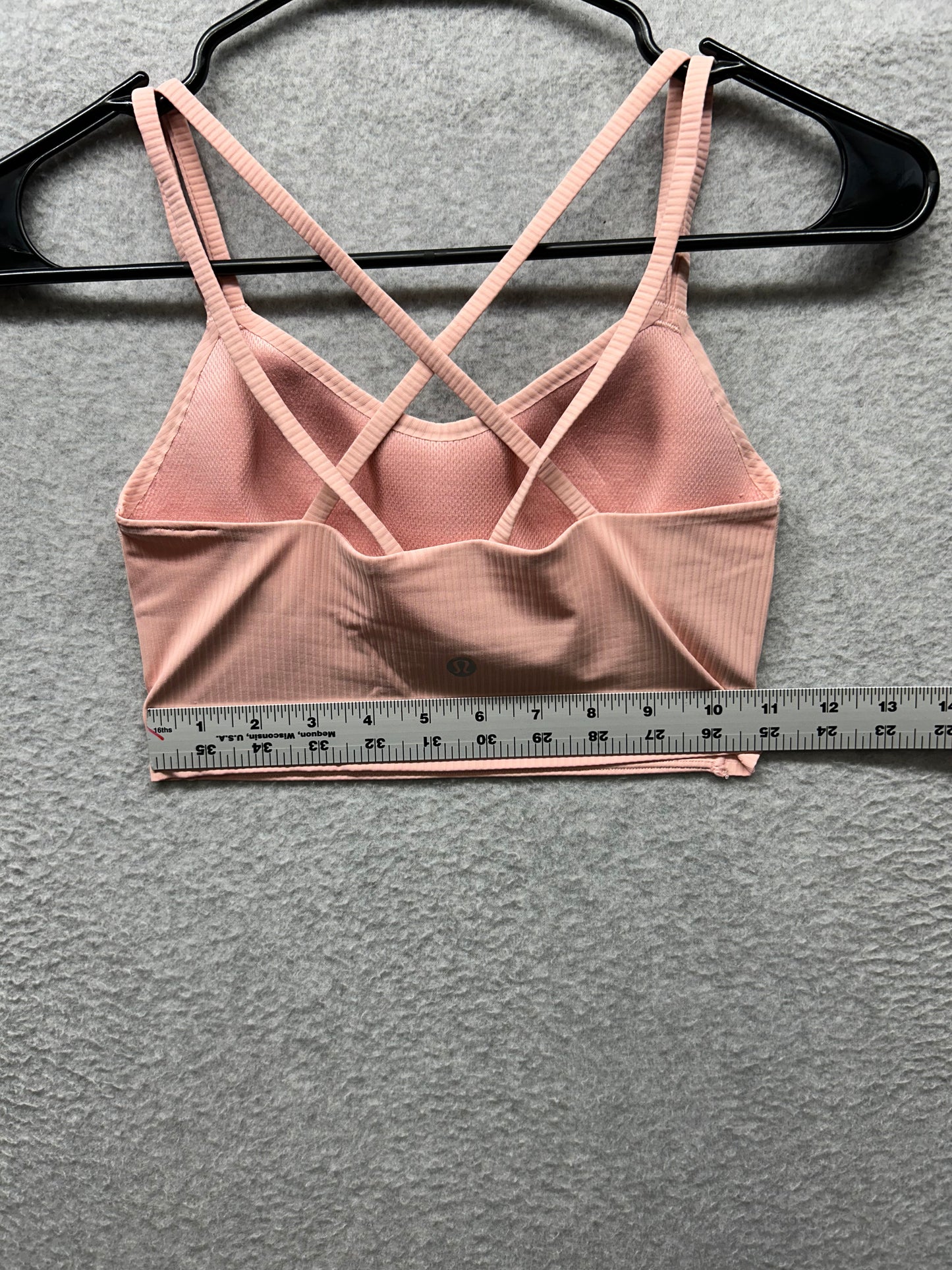 Lululemon Like a Cloud Ribbed Longline Bra Light Support Size 6? Dew Pink