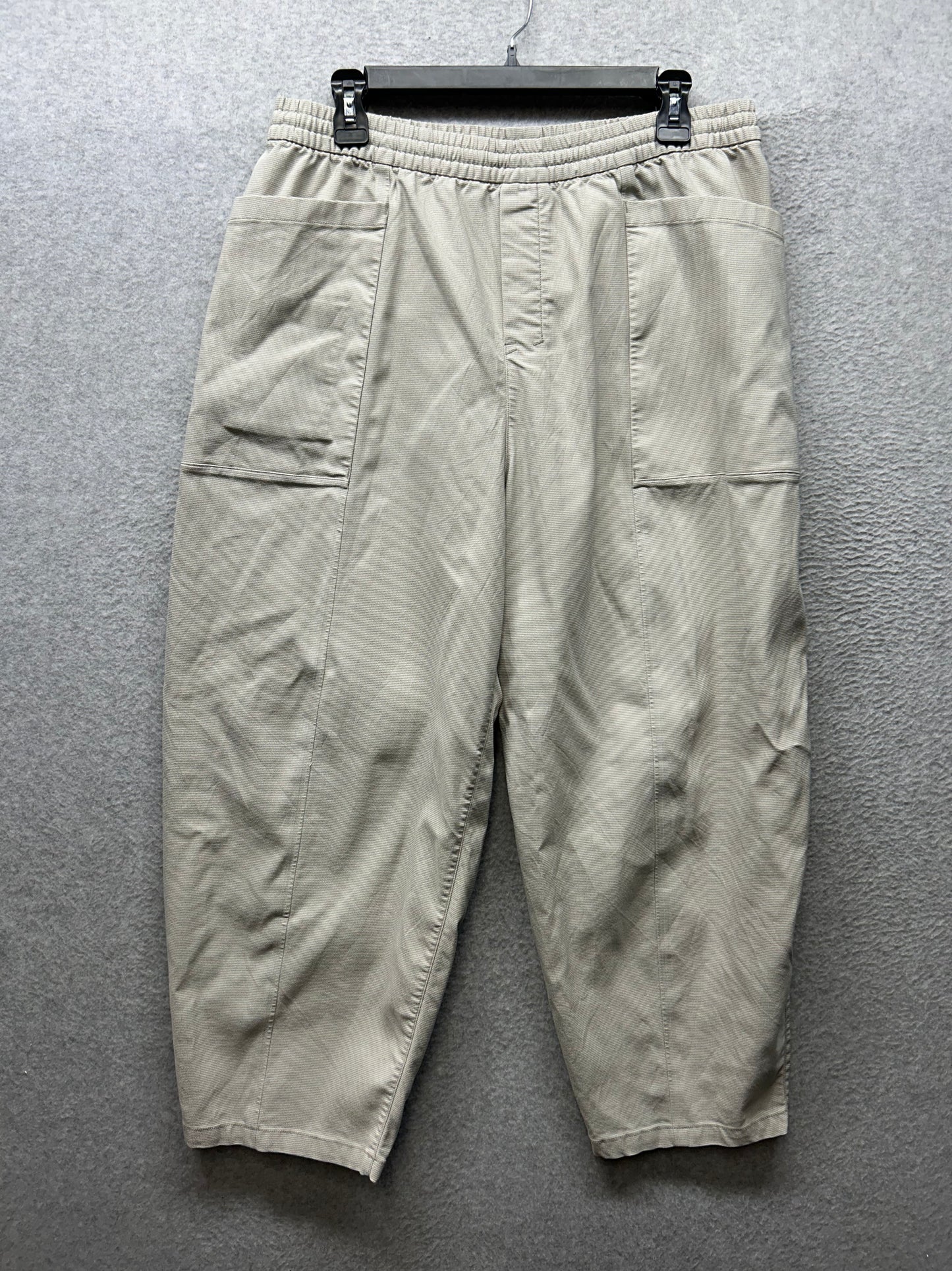 Lululemon lab Woven High-Rise Barrel Leg Trouser 25" Size 12 Nano Check Antique White Riverstone