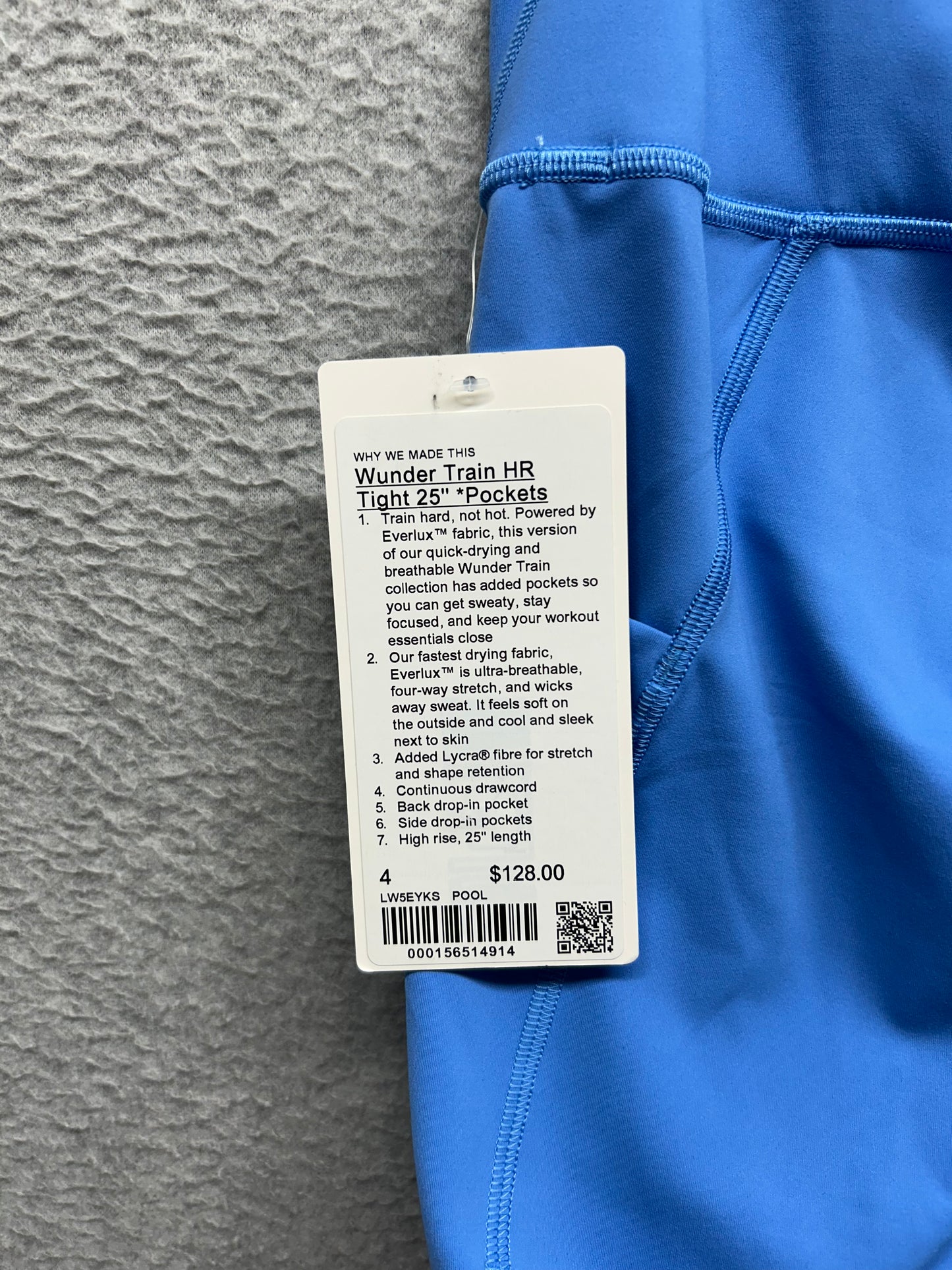 Lululemon Wunder Train High-Rise Tight with Pockets 25" Size 4 Pool Party
