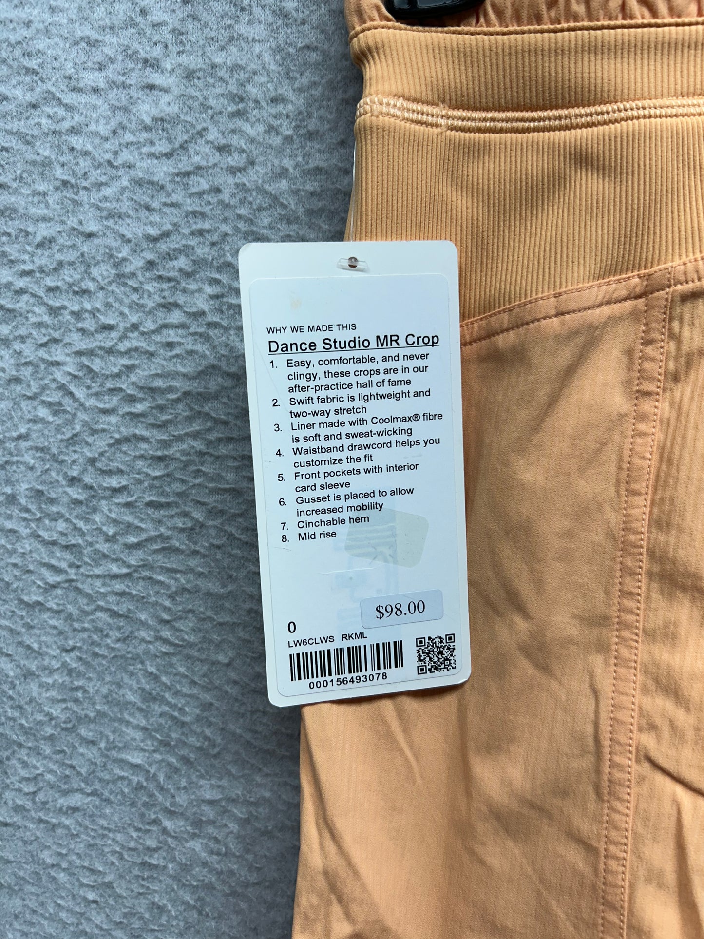 Lululemon Dance Studio Mid-Rise Cropped Pant Size 0 Rock Melon