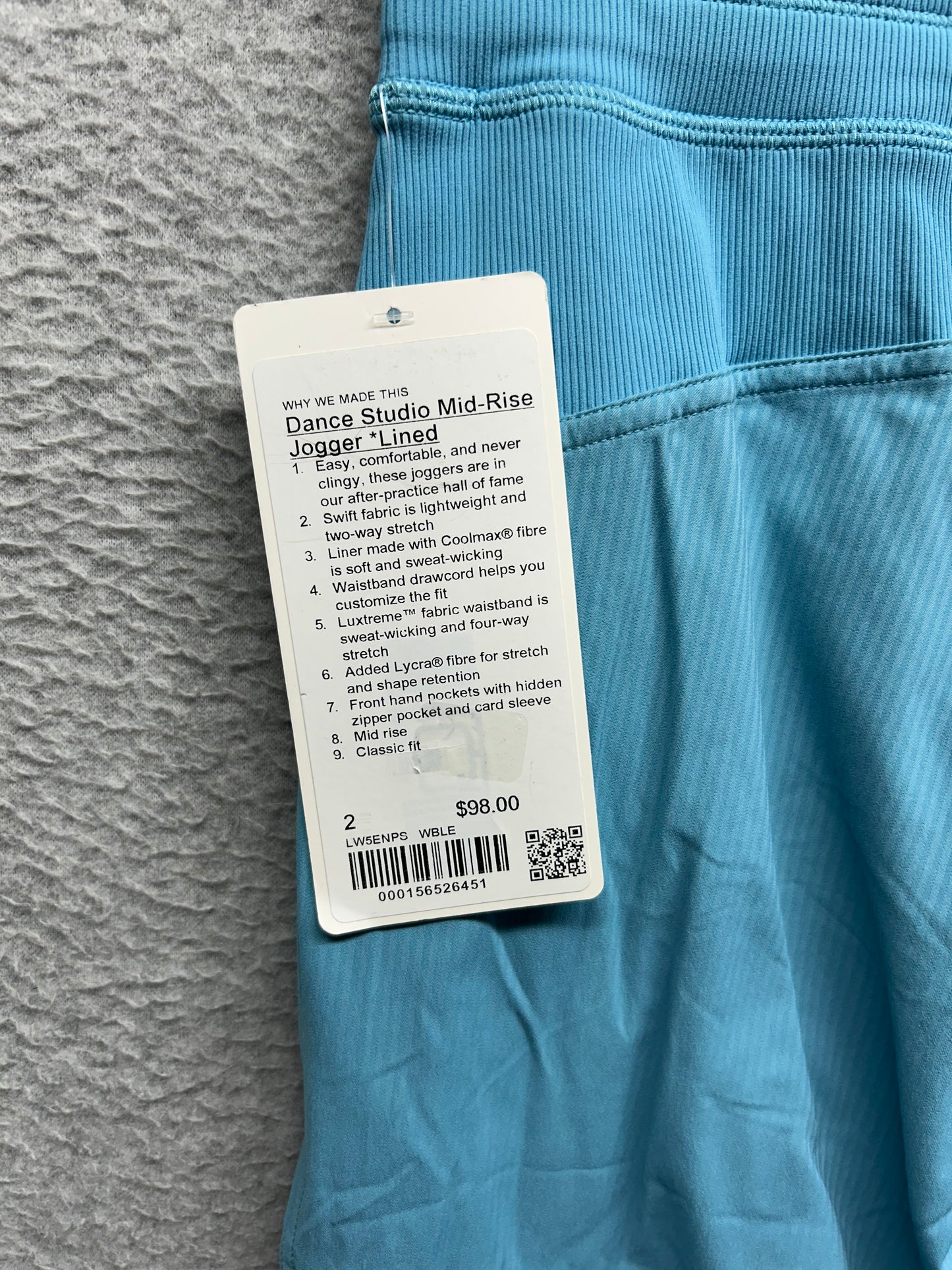 Lululemon Dance Studio Mid-Rise Jogger Full Length Size 2 Washed Blue
