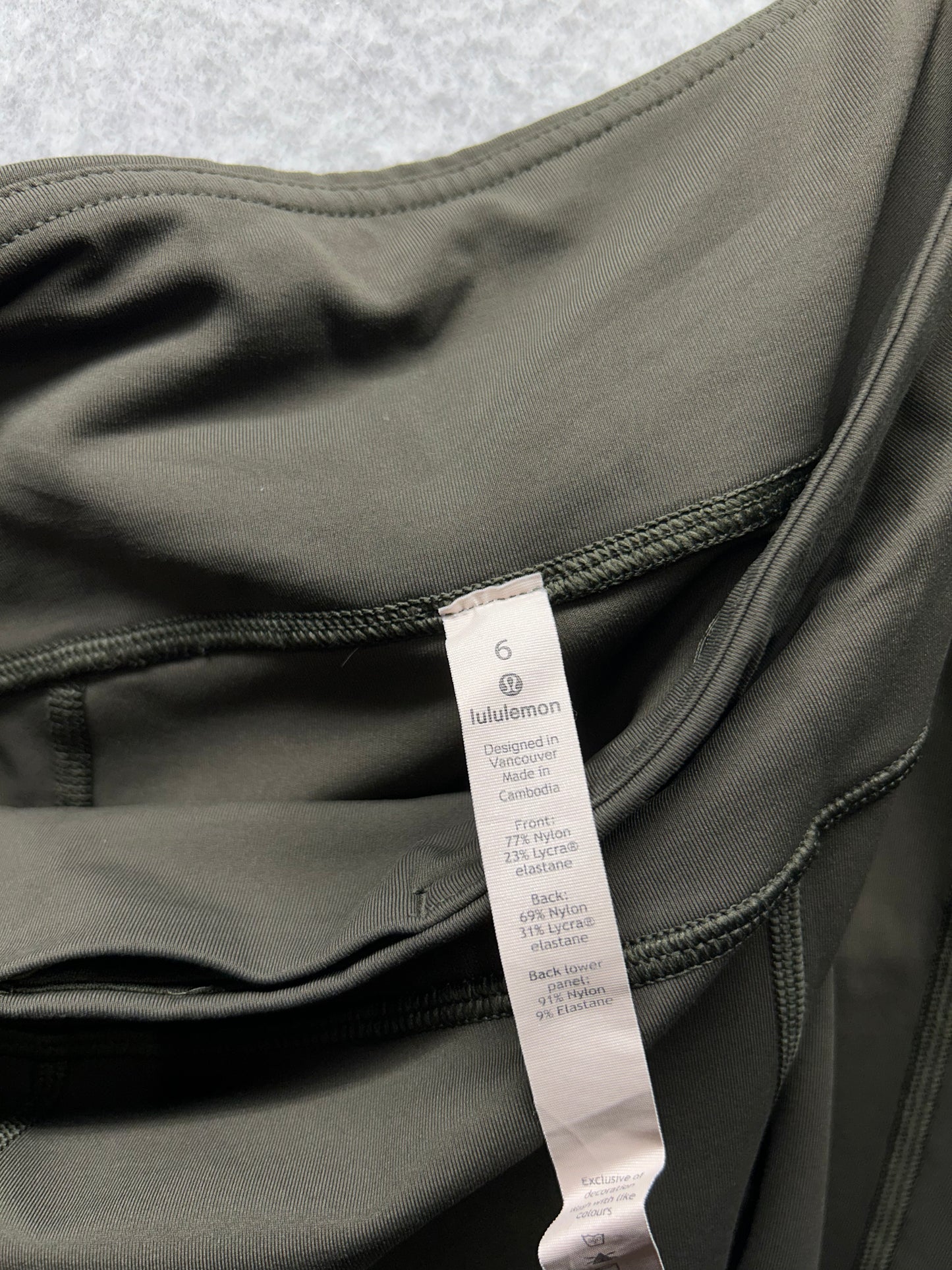 Lululemon Pace Rival Crop 23" Size 6 Dark Olive