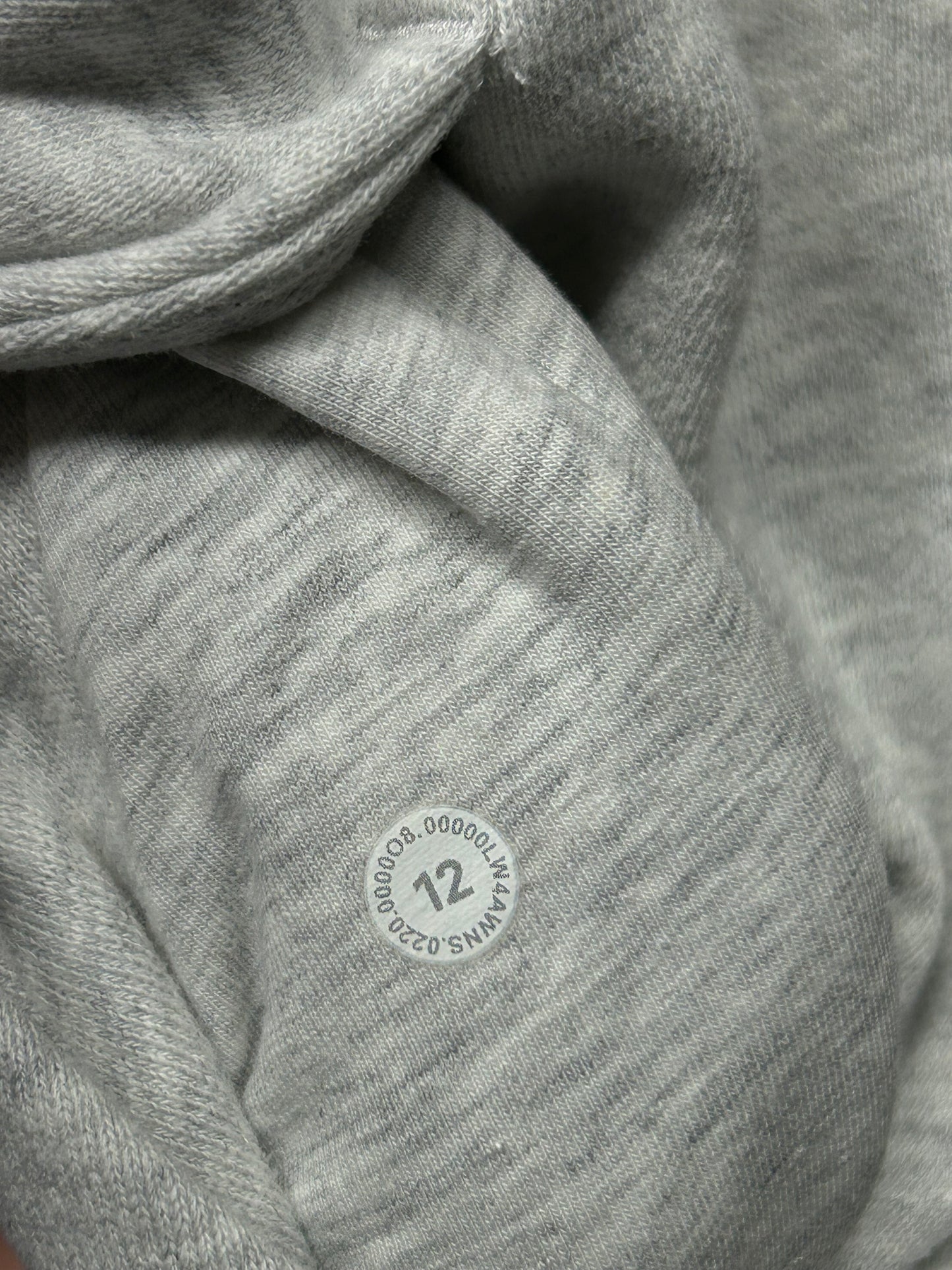 Lululemon Scuba Hoodie Full Zip Light Cotton Fleece Size 12 Heathered Core Ultra Light Gray