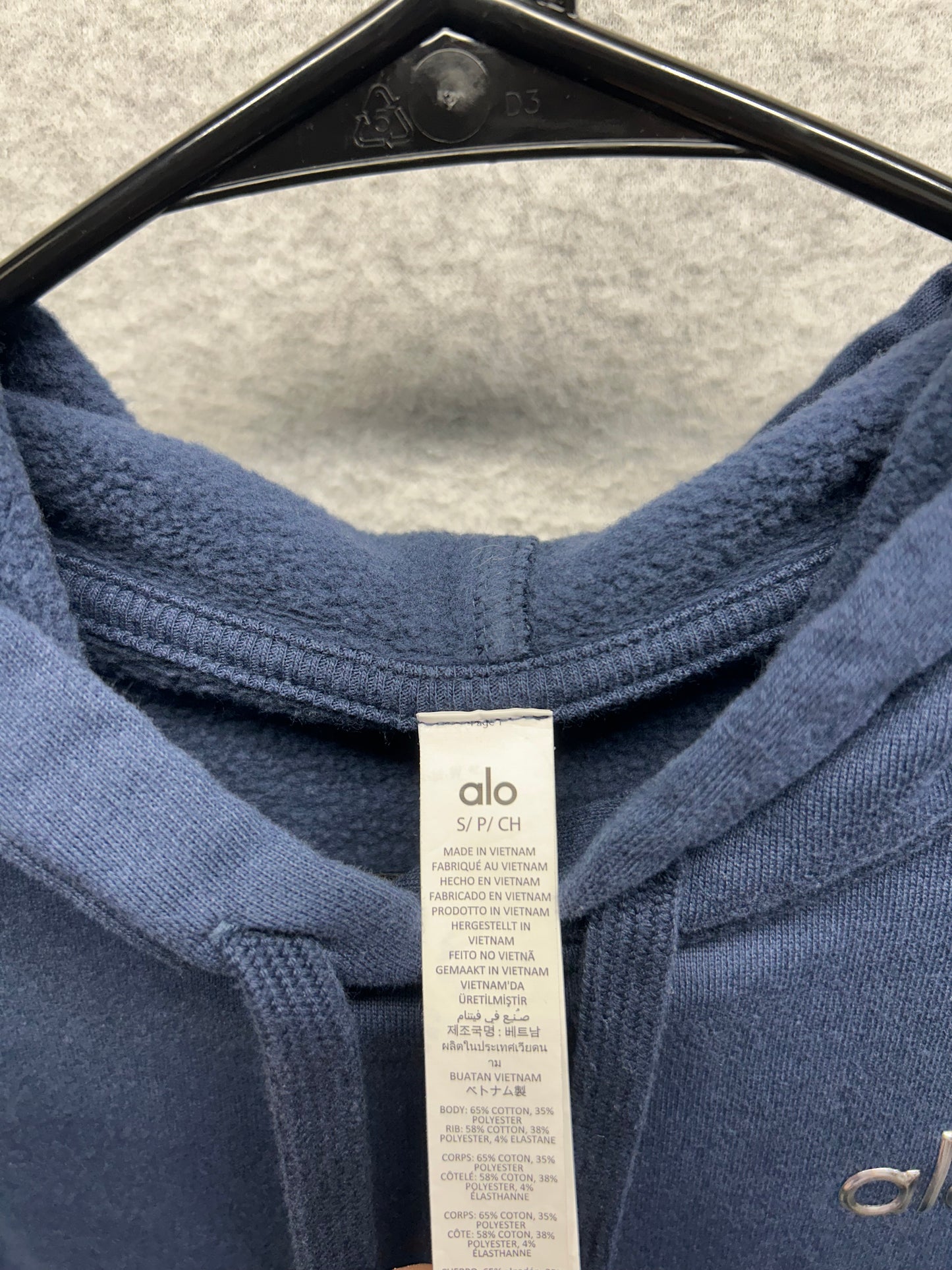 Alo Accolade Hoodie Size Small Navy Blue