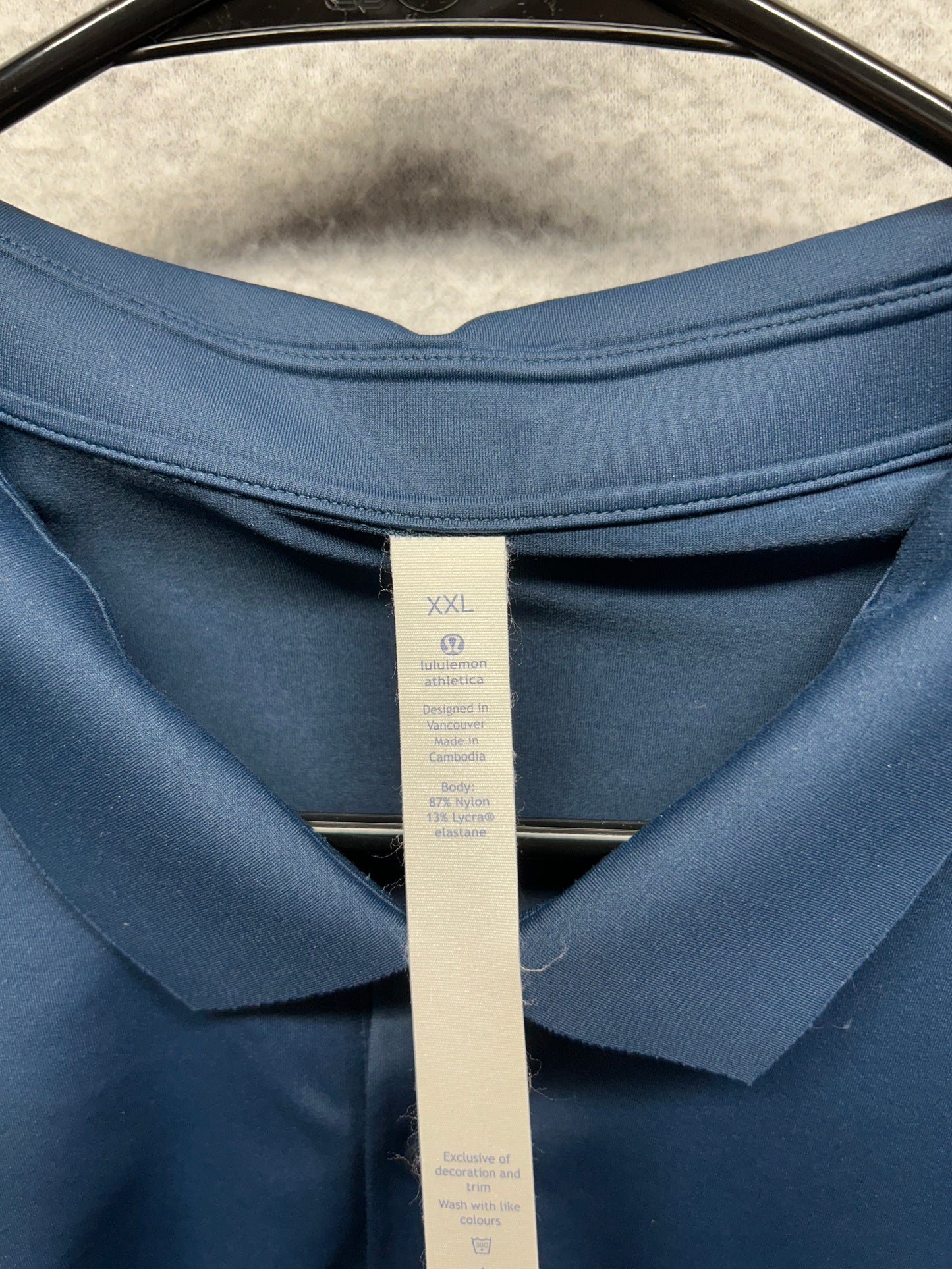 Lululemon Short Sleeve Polo Size 2XL Navy Blue