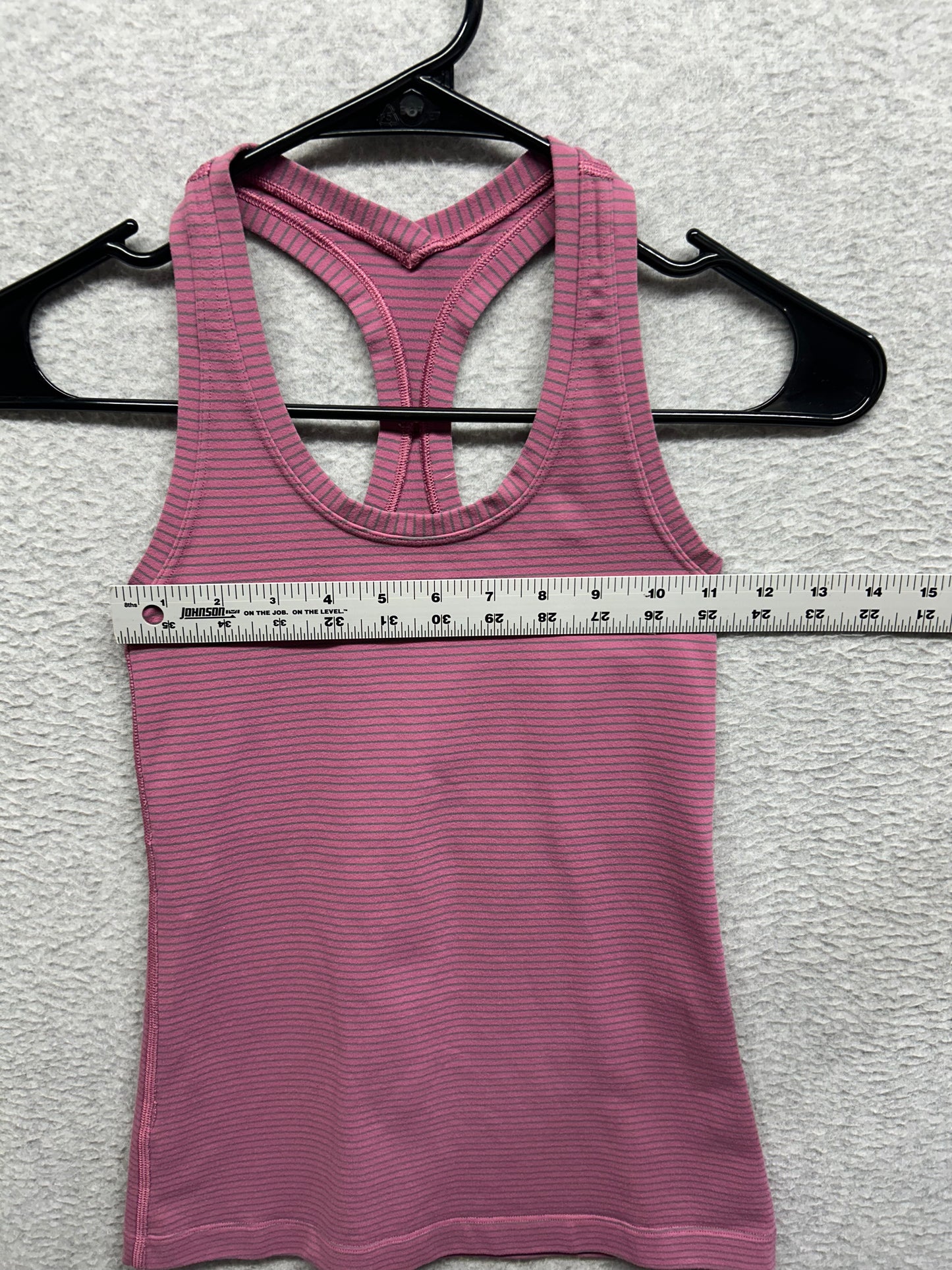Lululemon Cool Racerback Hype Stripe Size 2 Moss Rose