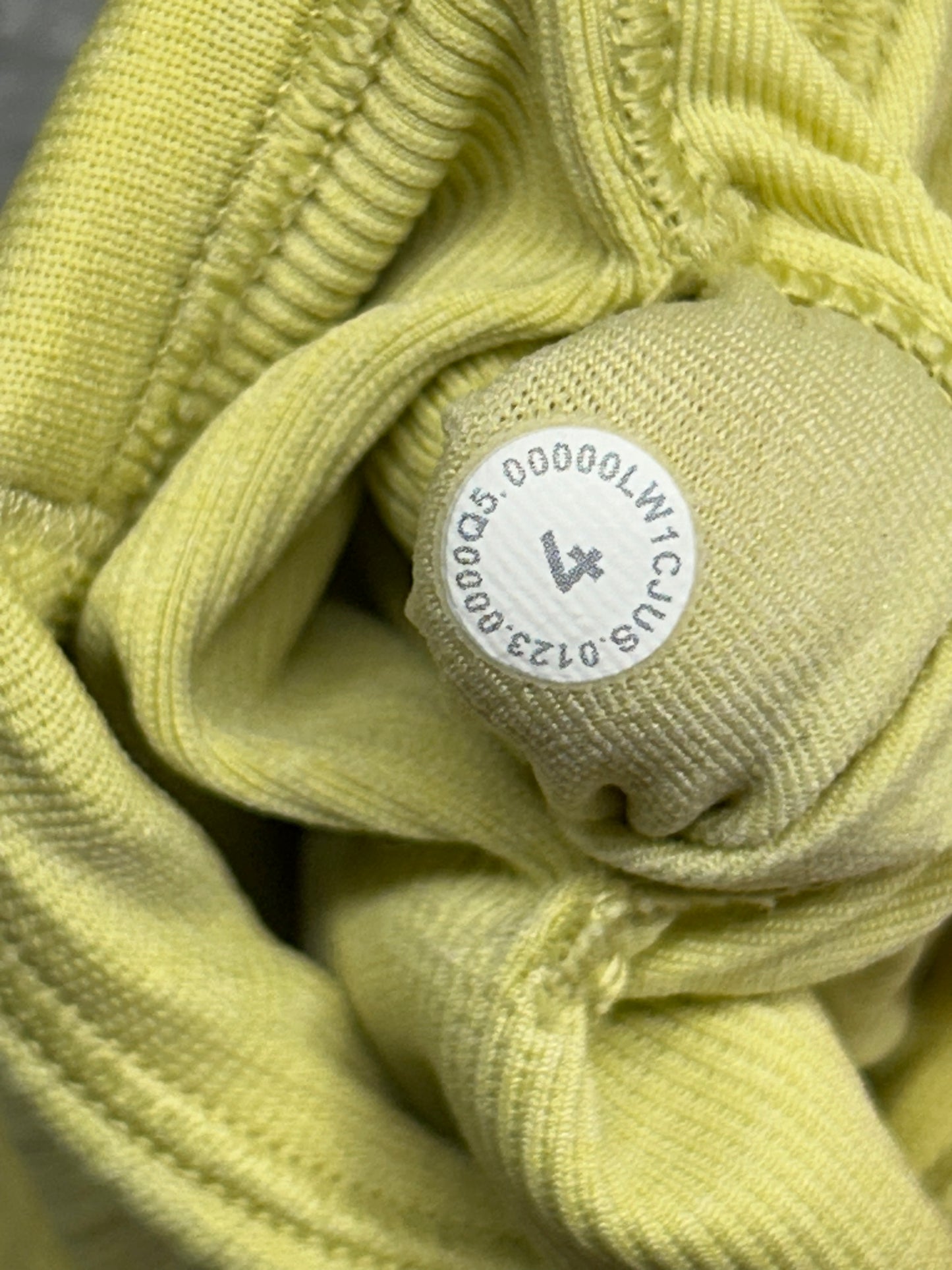 Lululemon Ebb To Street Racerback Crop Tank Top Size 4 Yellow Serpentine