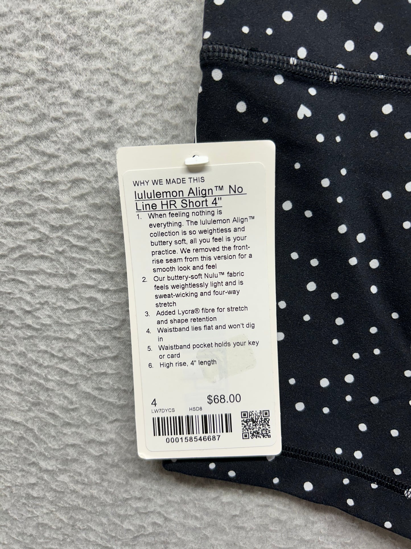 Lululemon Align No Line HR Shorts 4" Size 4 Heart Scatter Dot Black Valentine