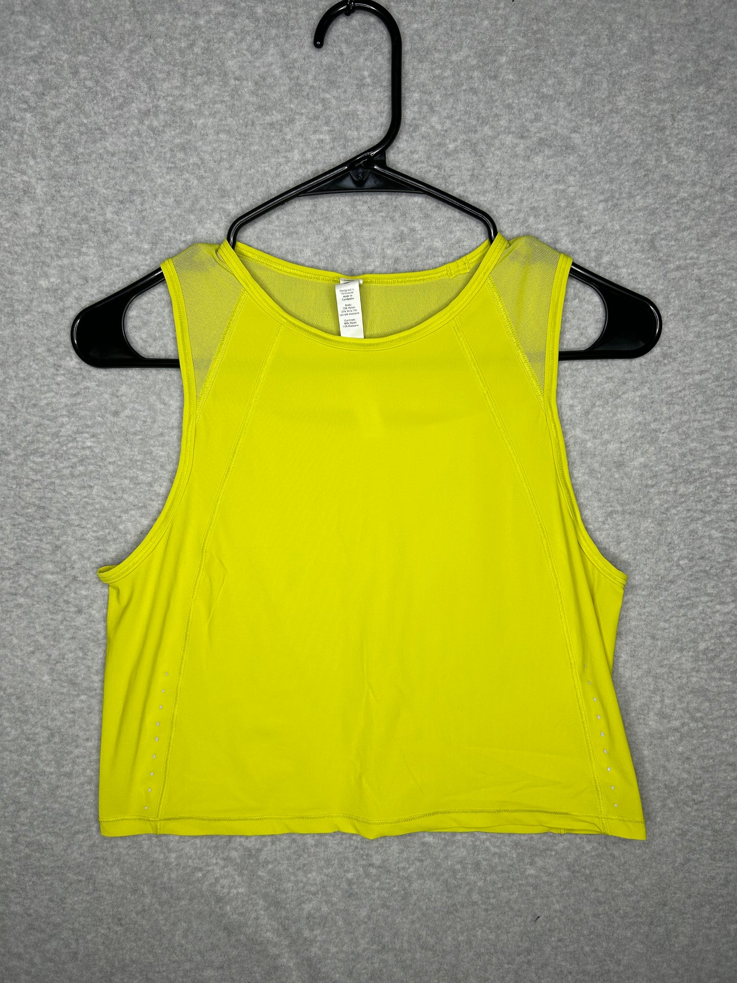 Lululemon Sculpt Tank Top Cropped Size 4 Yellow Serpentine