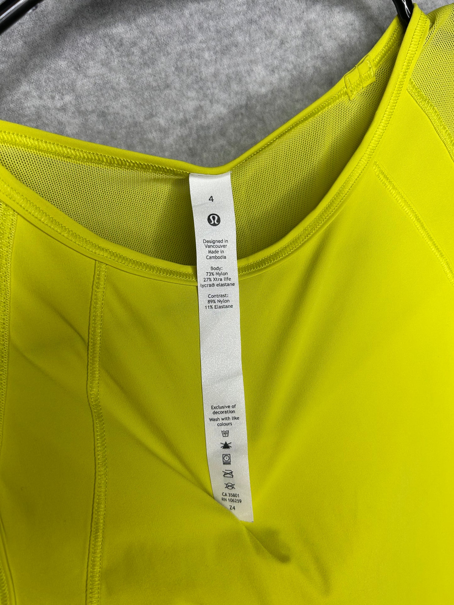 Lululemon Sculpt Tank Top Cropped Size 4 Yellow Serpentine
