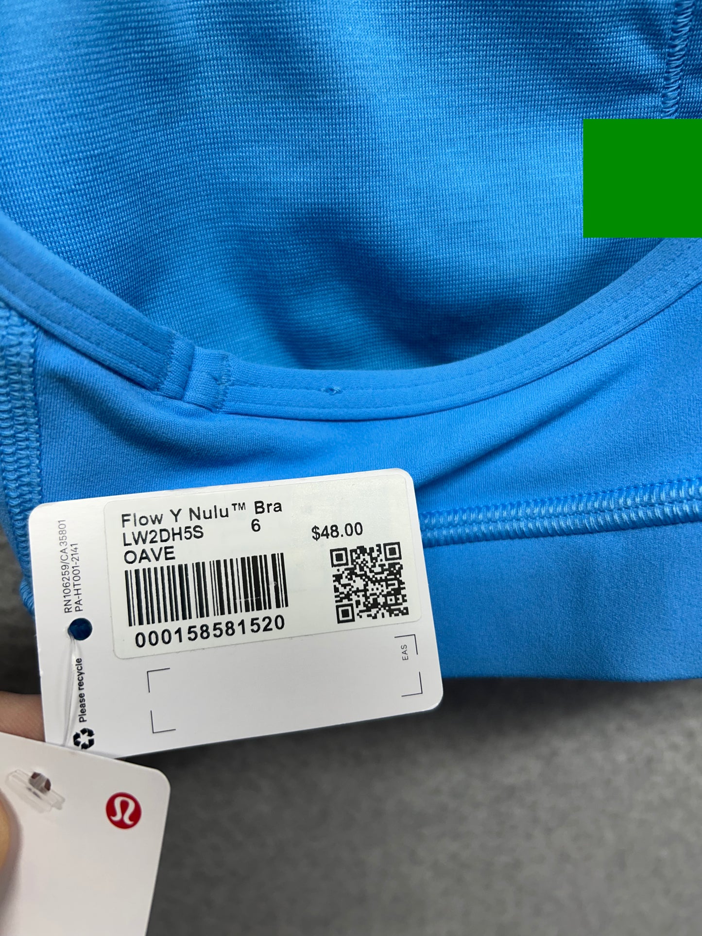 Lululemon Flow Y Nulu Bra Size 6 Ocean Wave