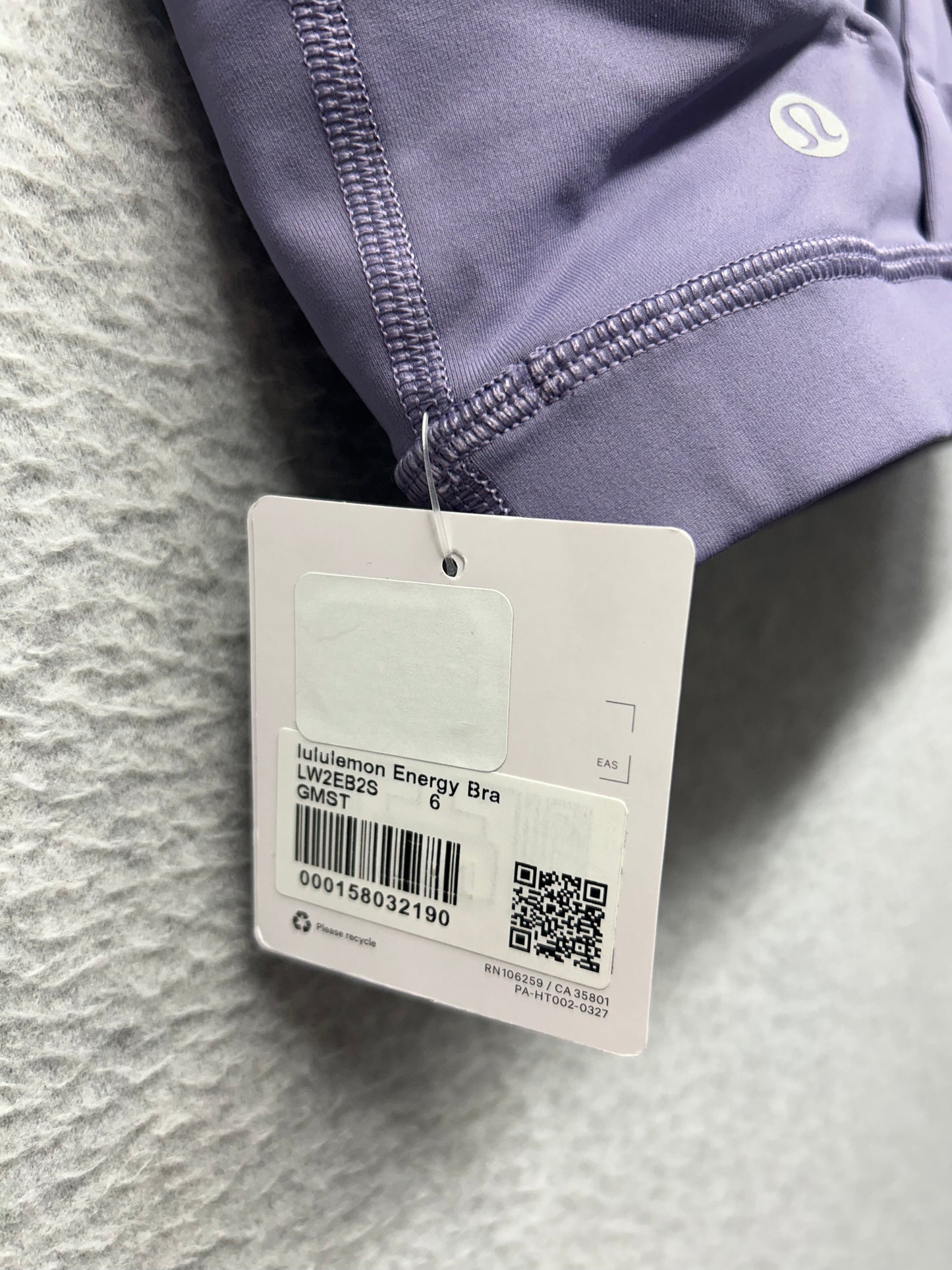 Lululemon Energy Bra Size 6 Grape Mist