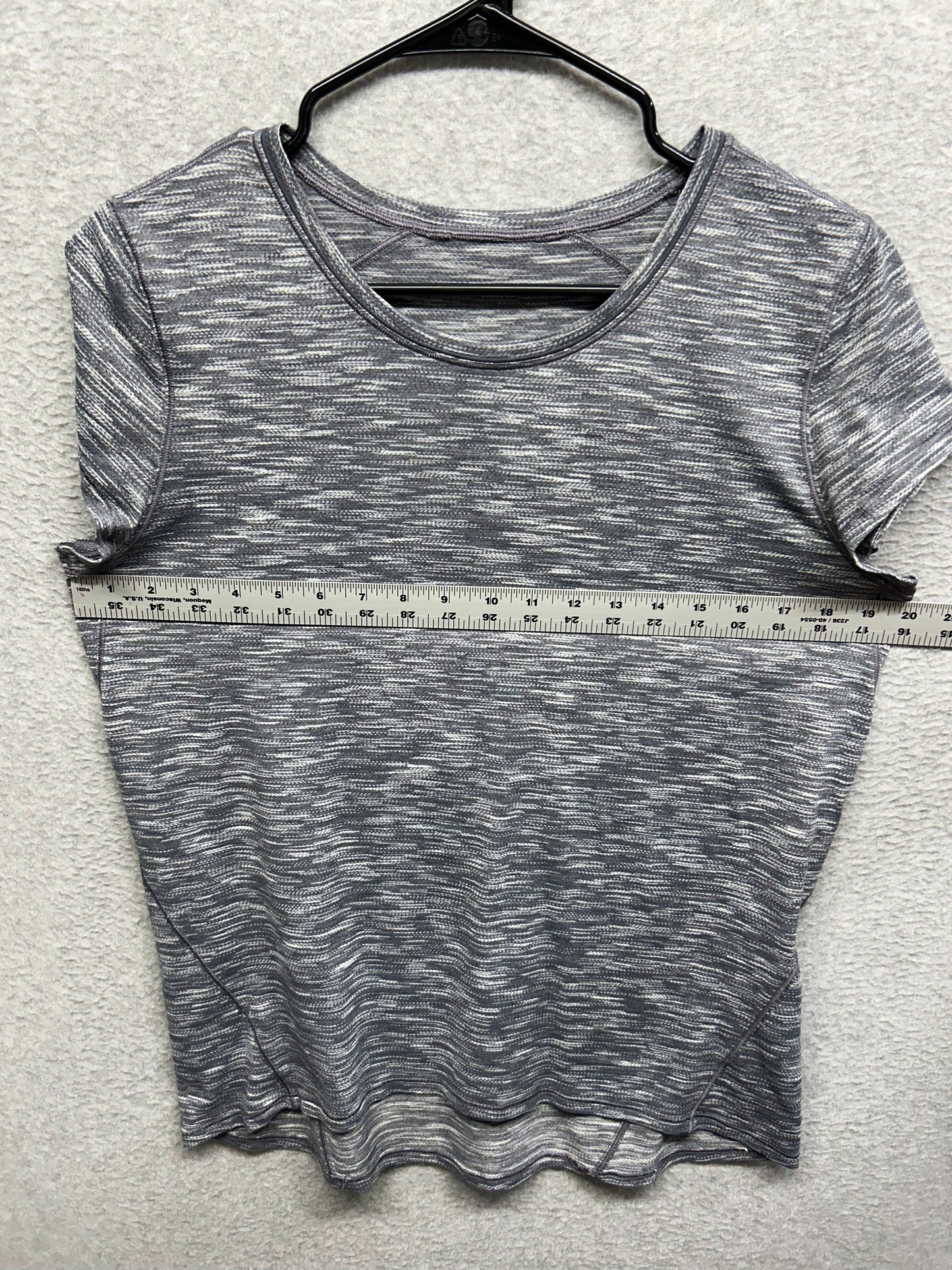 Lululemon Another Mile Short Sleeve Size 8 Tiger Space Dye Alpine White Dark Slate