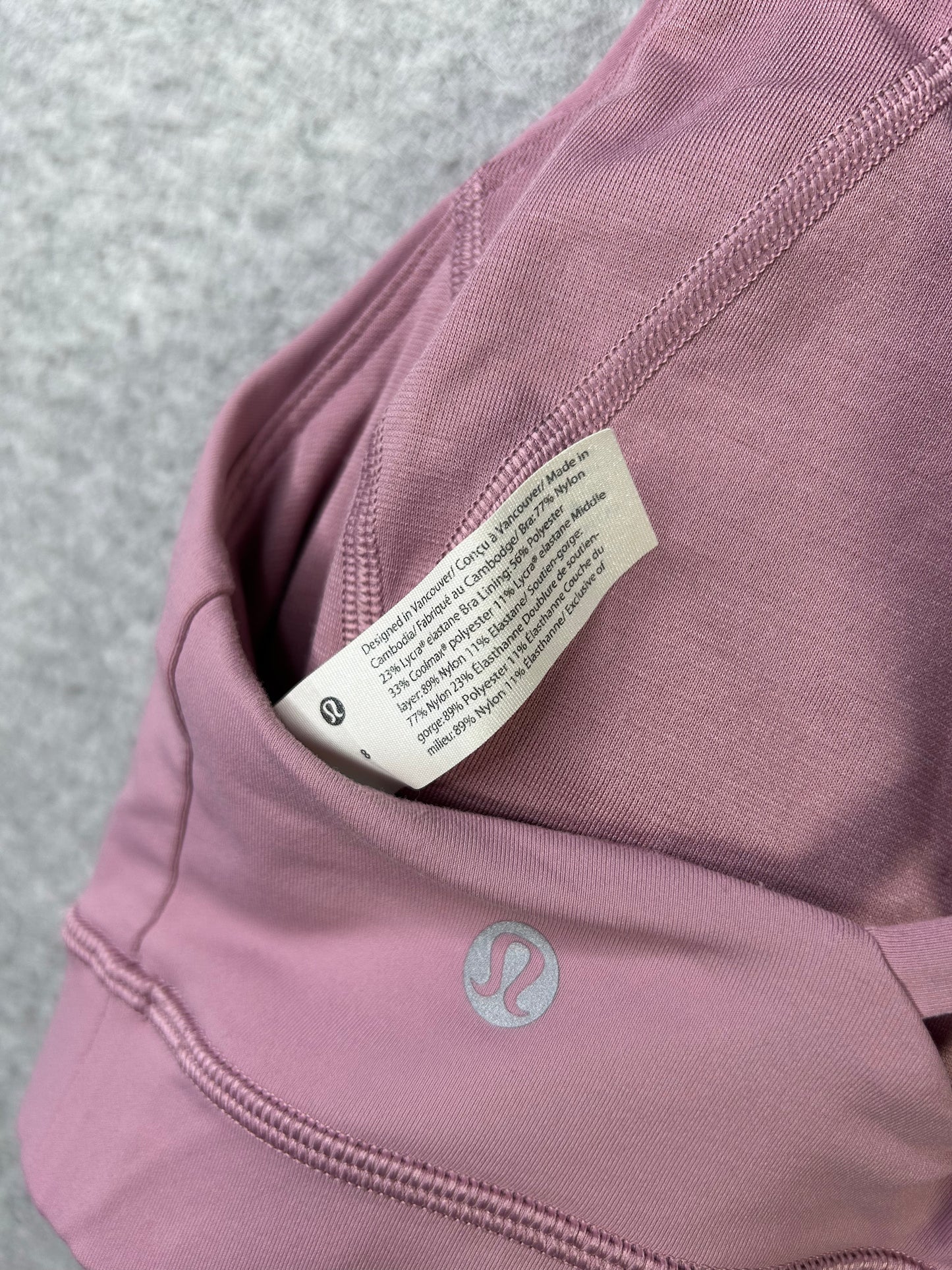 Lululemon Free to Be Elevated Bra Size 8 Pink Taupe
