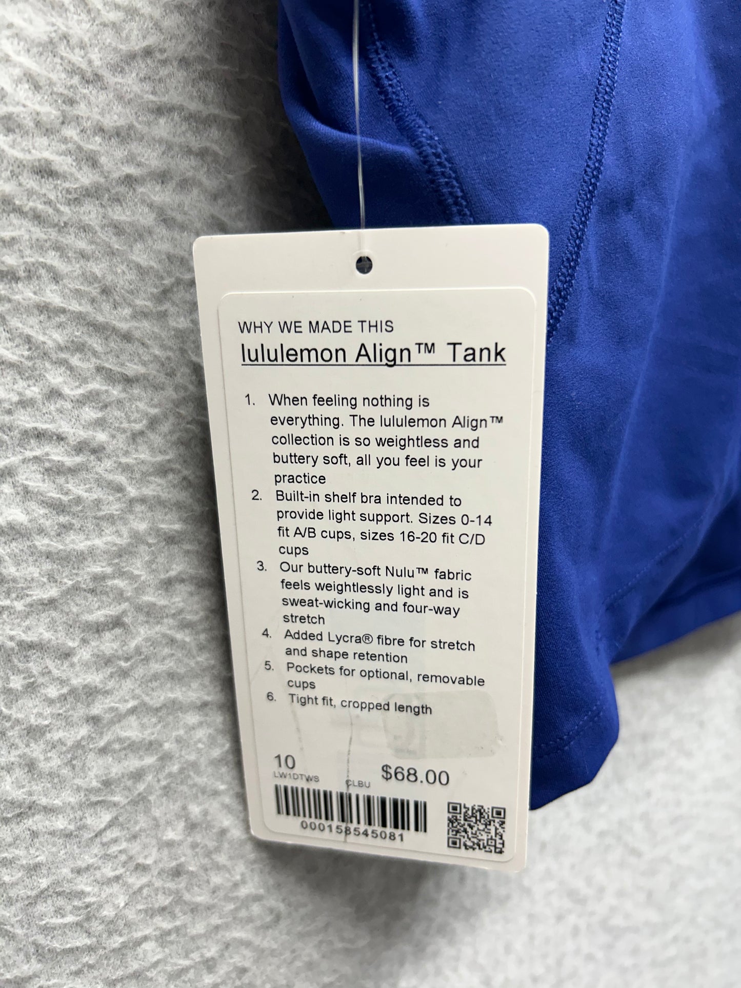Lululemon Align Tank Top Size 10 Clubhouse Blue