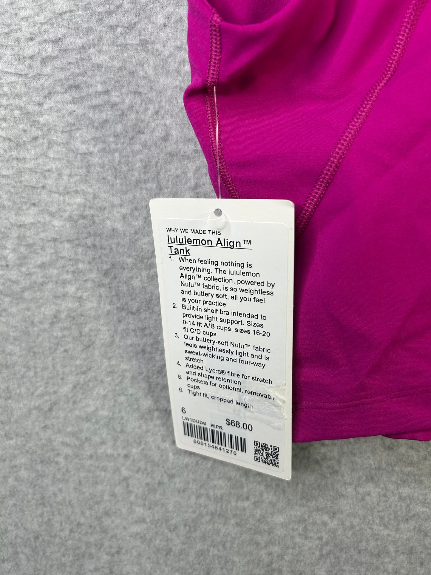 Lululemon Align Tank Top Size 6 Ripened Raspberry