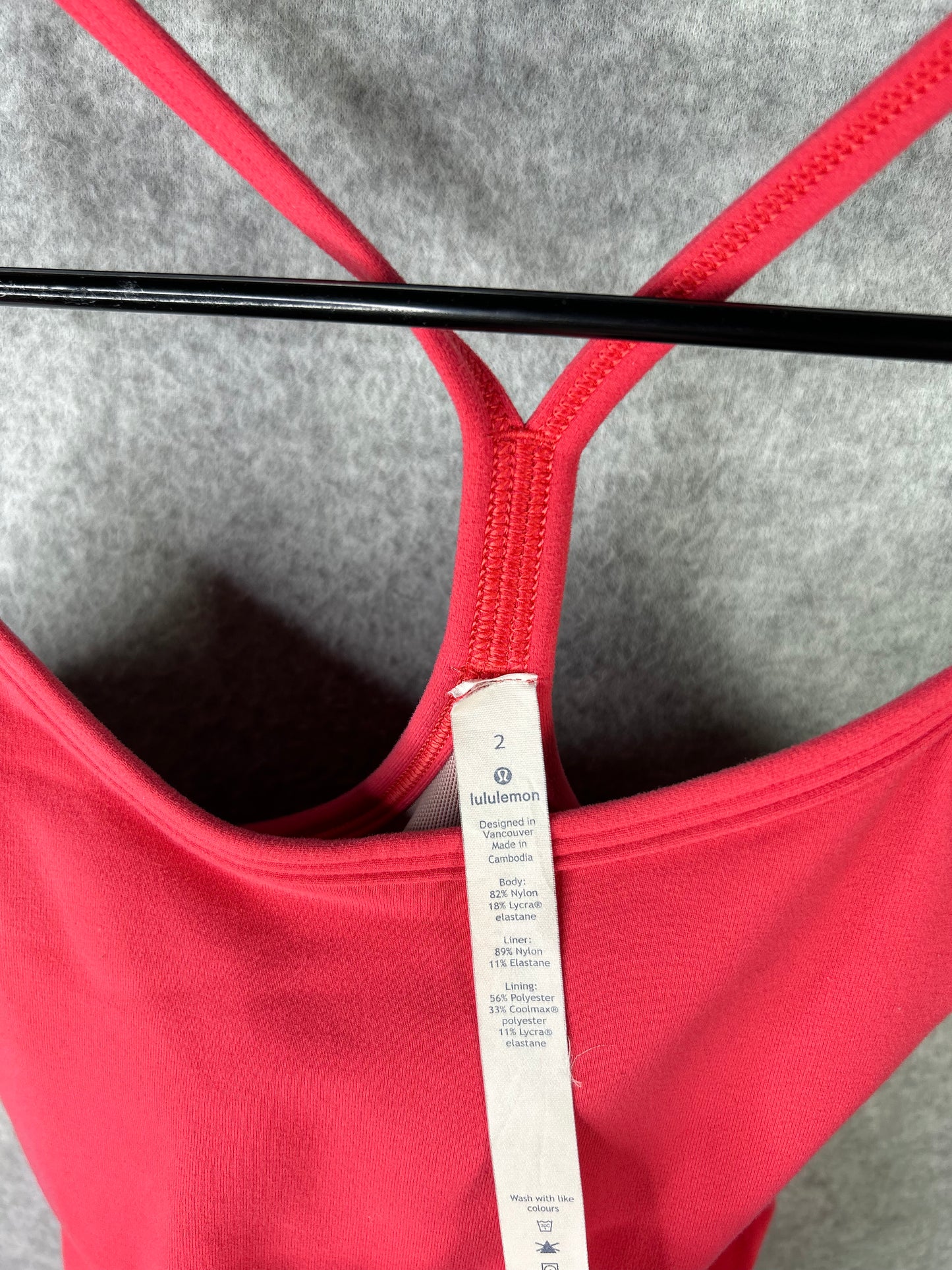 Lululemon Power Y Tank Size 2 True Red