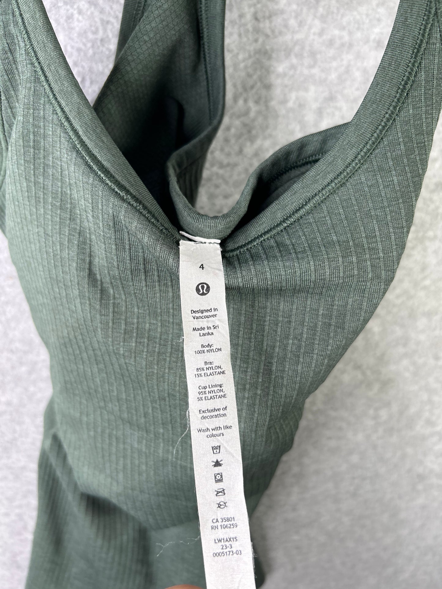 Lululemon Ebb To Street Tank Size 4 Grey Sage (Square Dot)