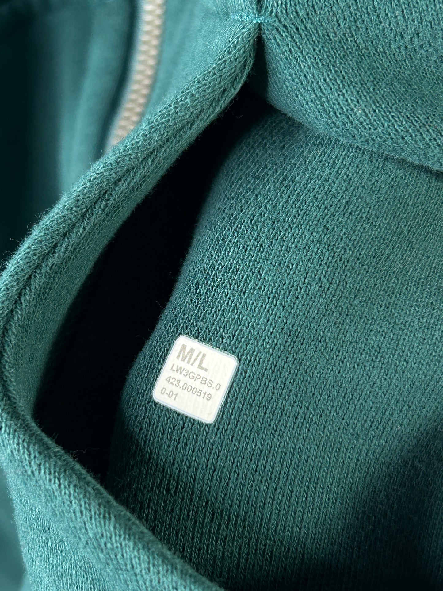 Lululemon Scuba Oversized Funnel-Neck Full Zip Size M/L Storm Teal (Square Dot)