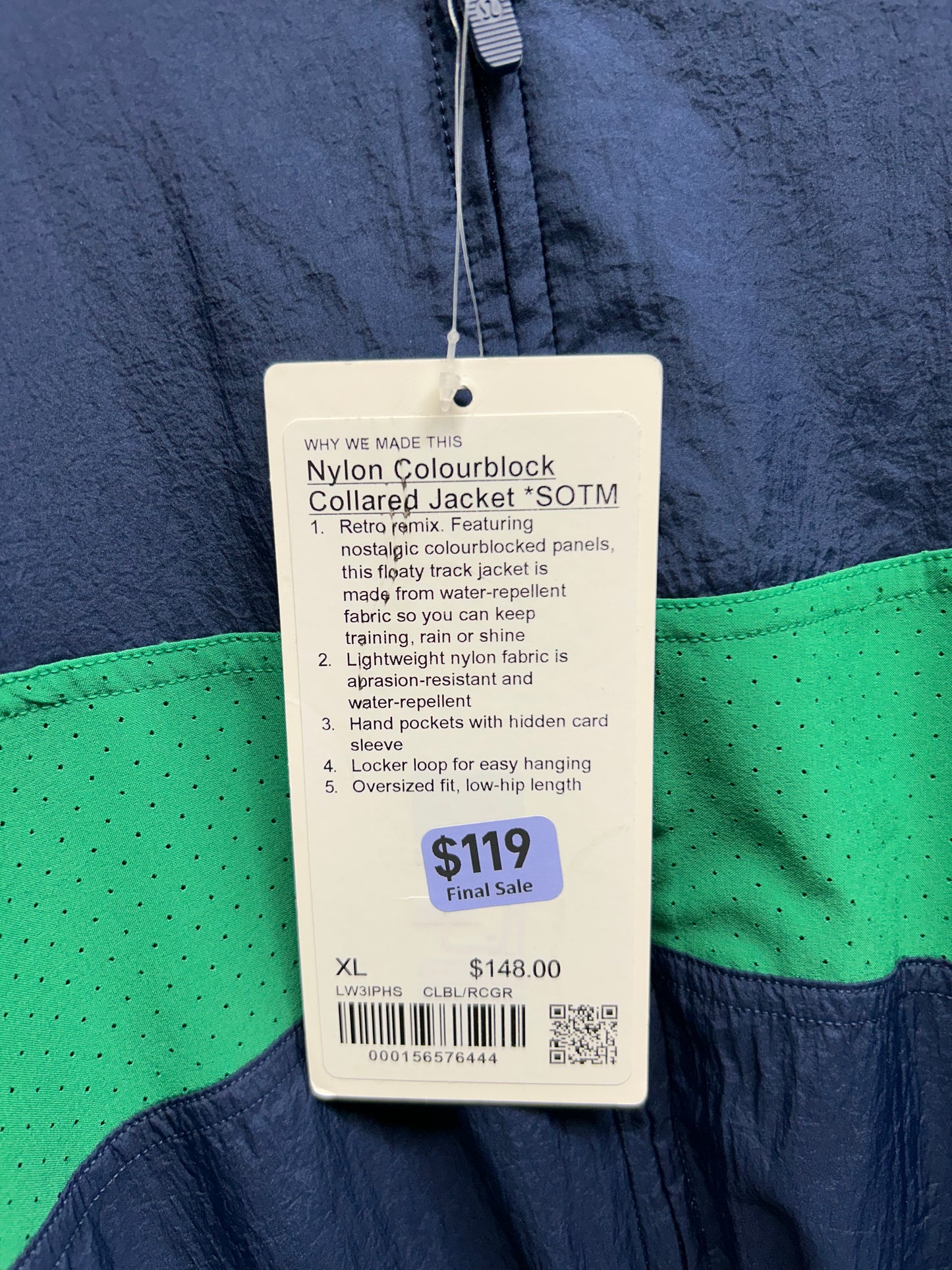 Lululemon Nylon Collared Jacket Retro Remix Set Size XL True Navy | Green