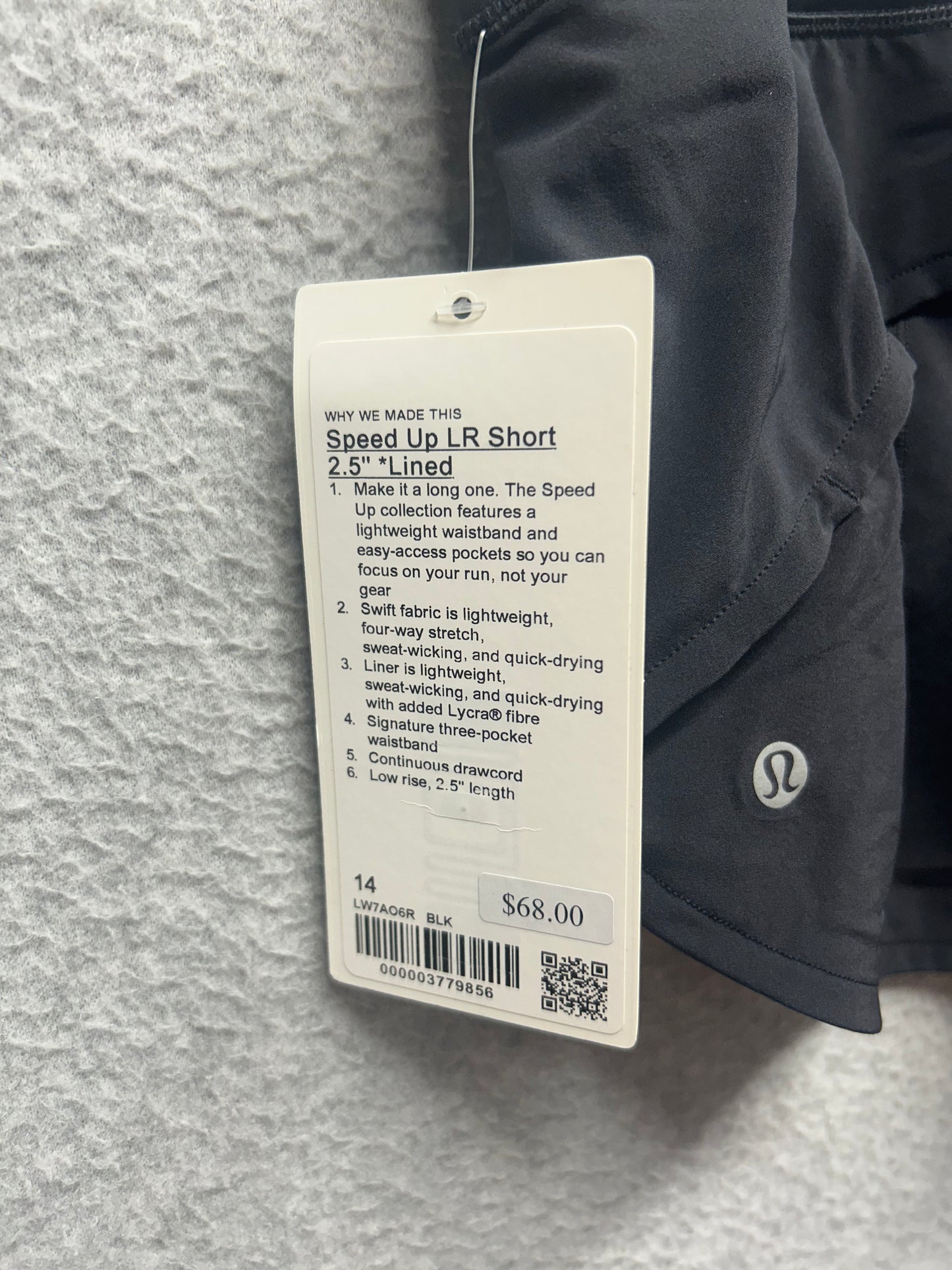 Lululemon Speed Up Short 2.5" Size 14 Black