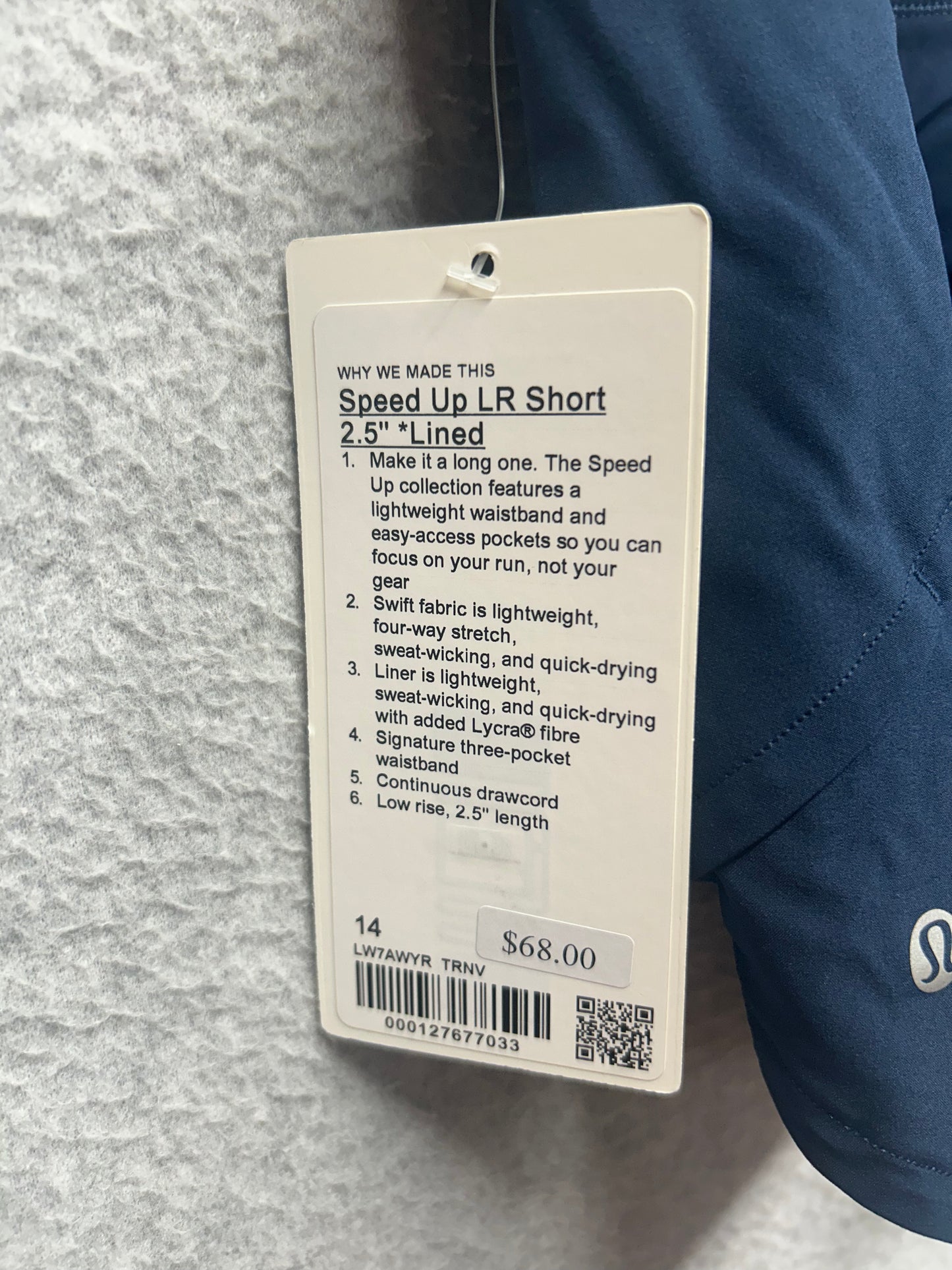 Lululemon Speed Up Short 2.5" Size 14 True Navy