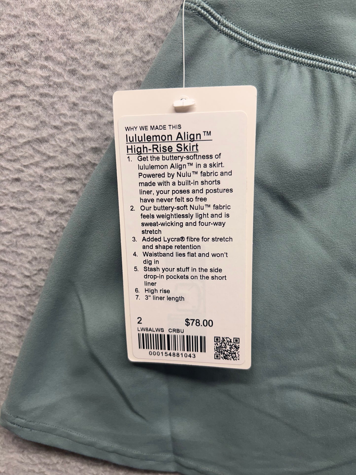 Lululemon Align High-Rise Skirt Size 2 Crater Blue (Green)