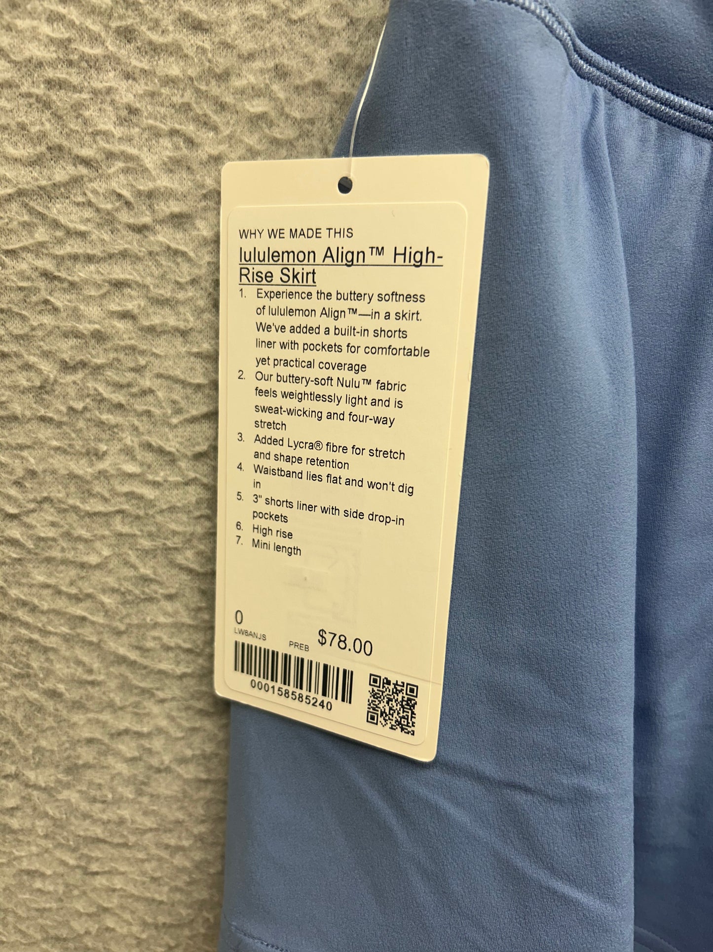 Lululemon Align High-Rise Skirt Size 0 Prep Blue