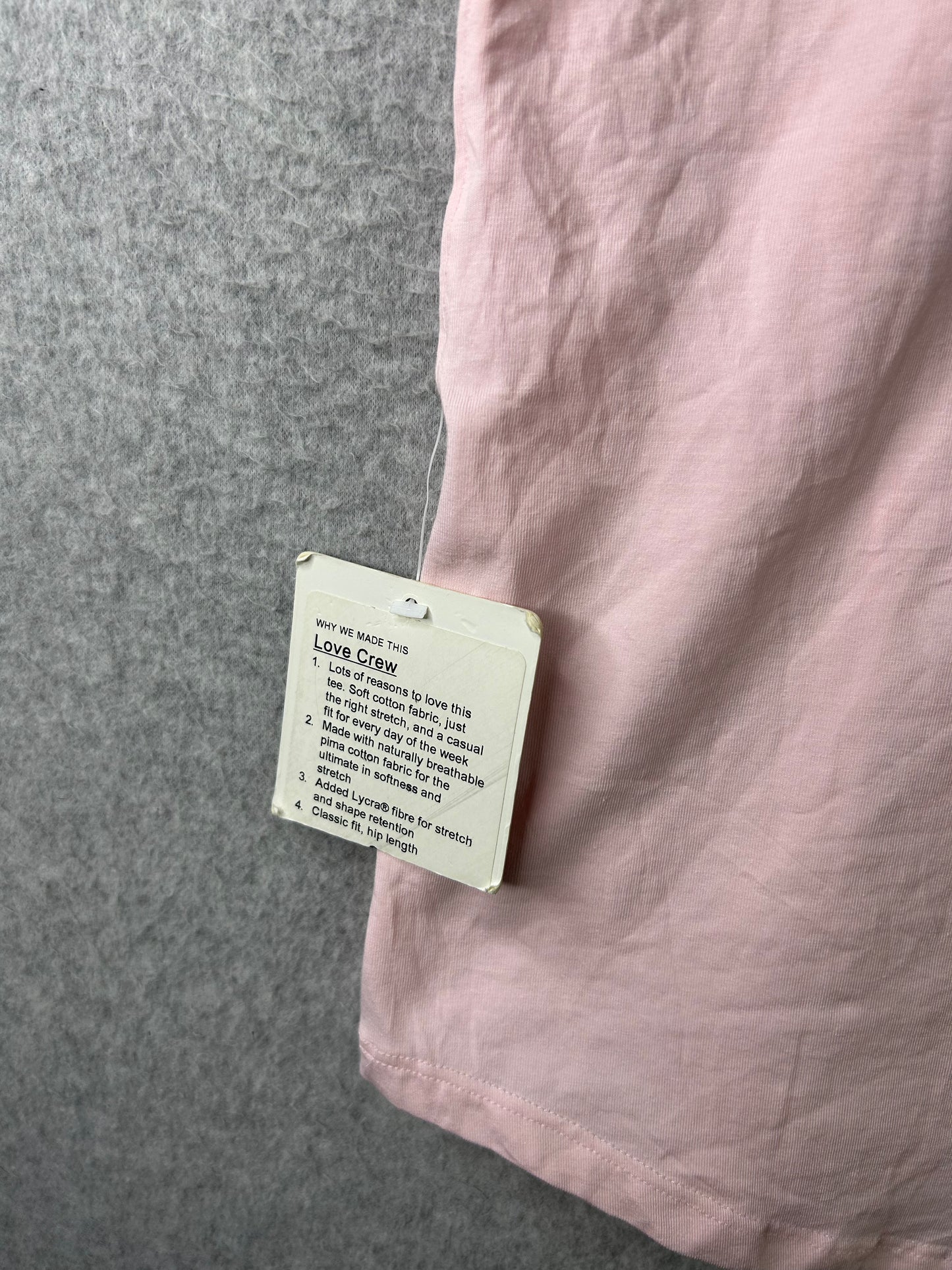 Lululemon Love Crew T-Shirt Size 6 Strawberry Milkshake