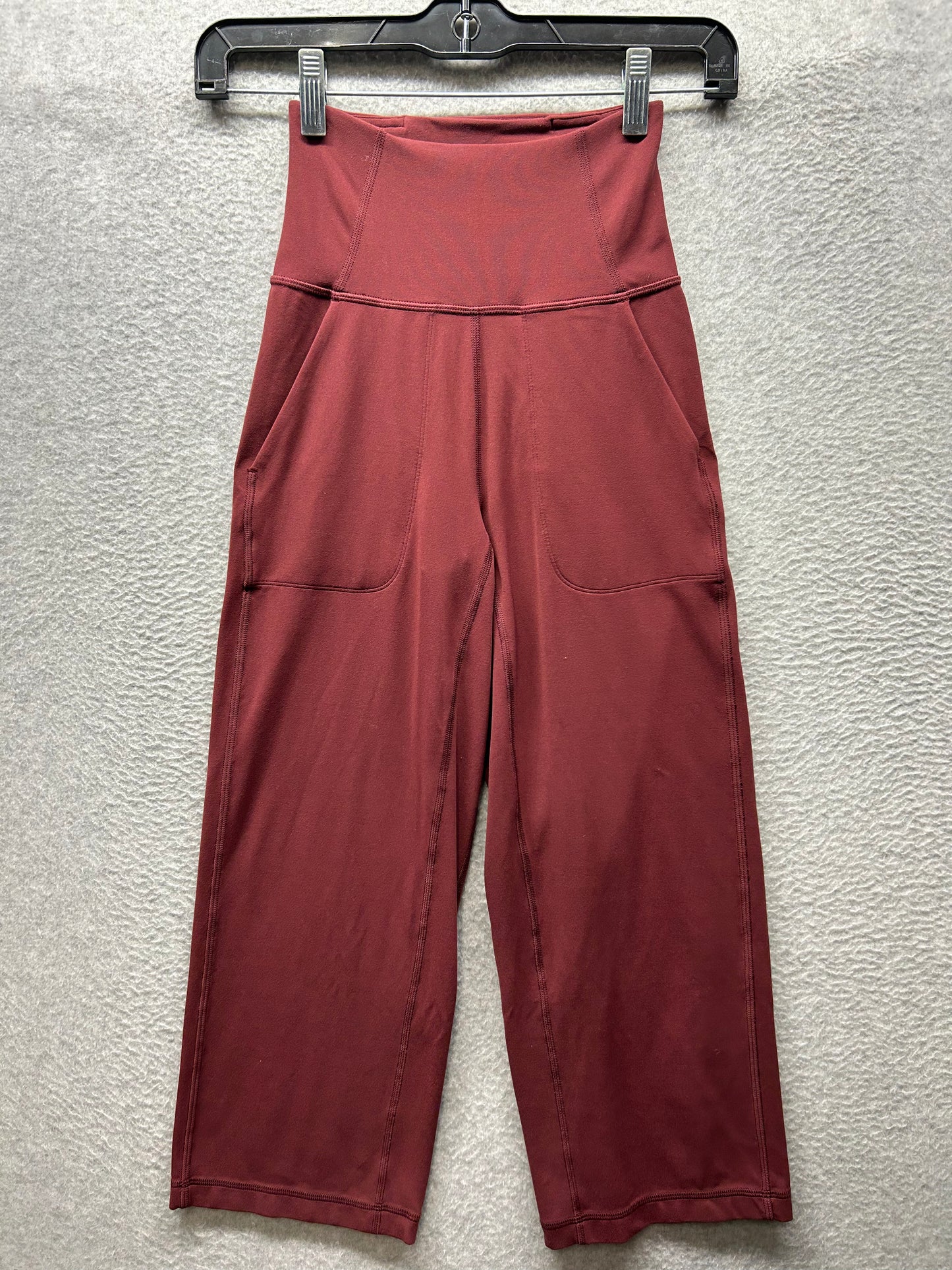 Lululemon Align Super-High-Rise Wide Leg Crop 23" Size 0 Mulled Wine